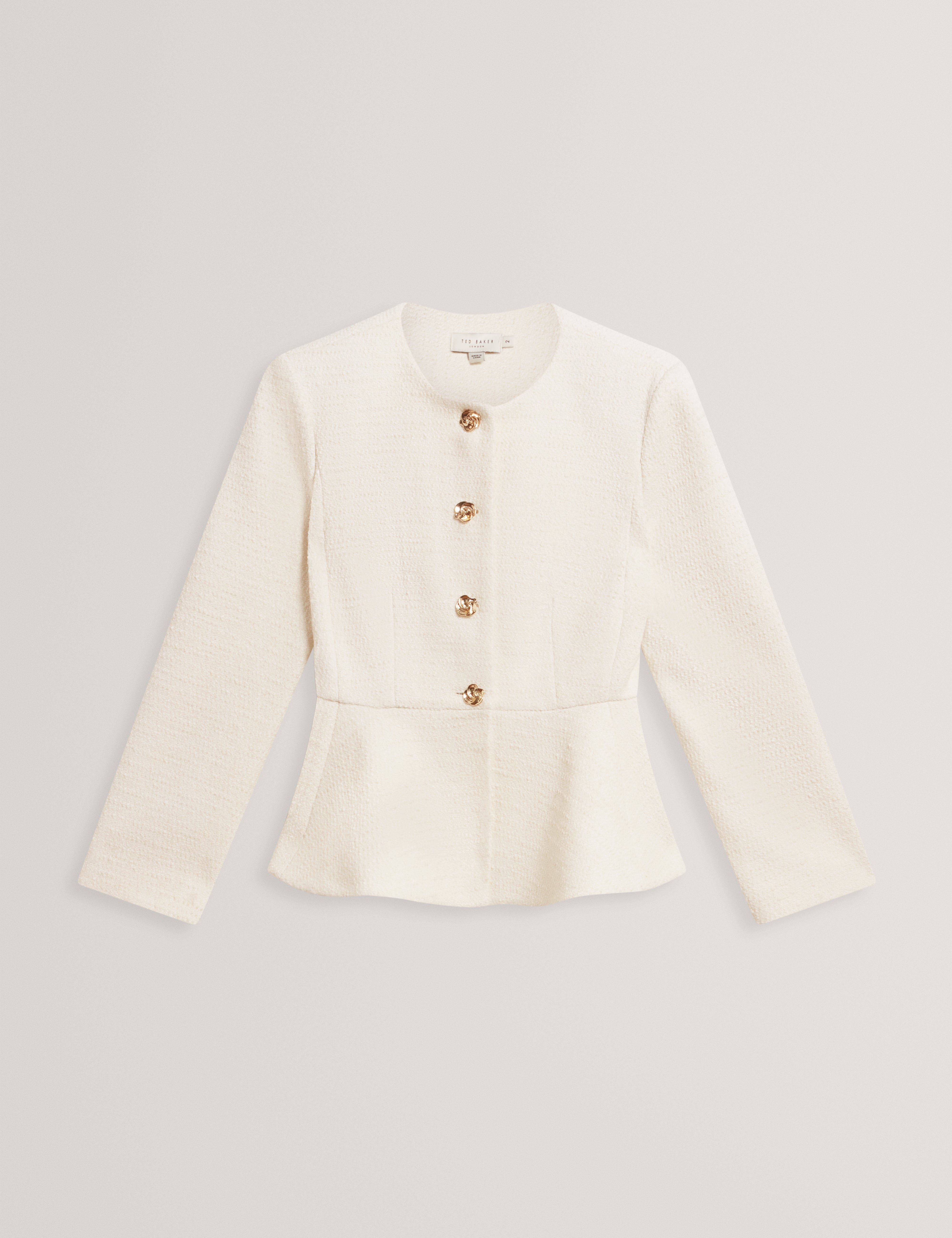 Raddi Tailored Peplum Jacket Ivory