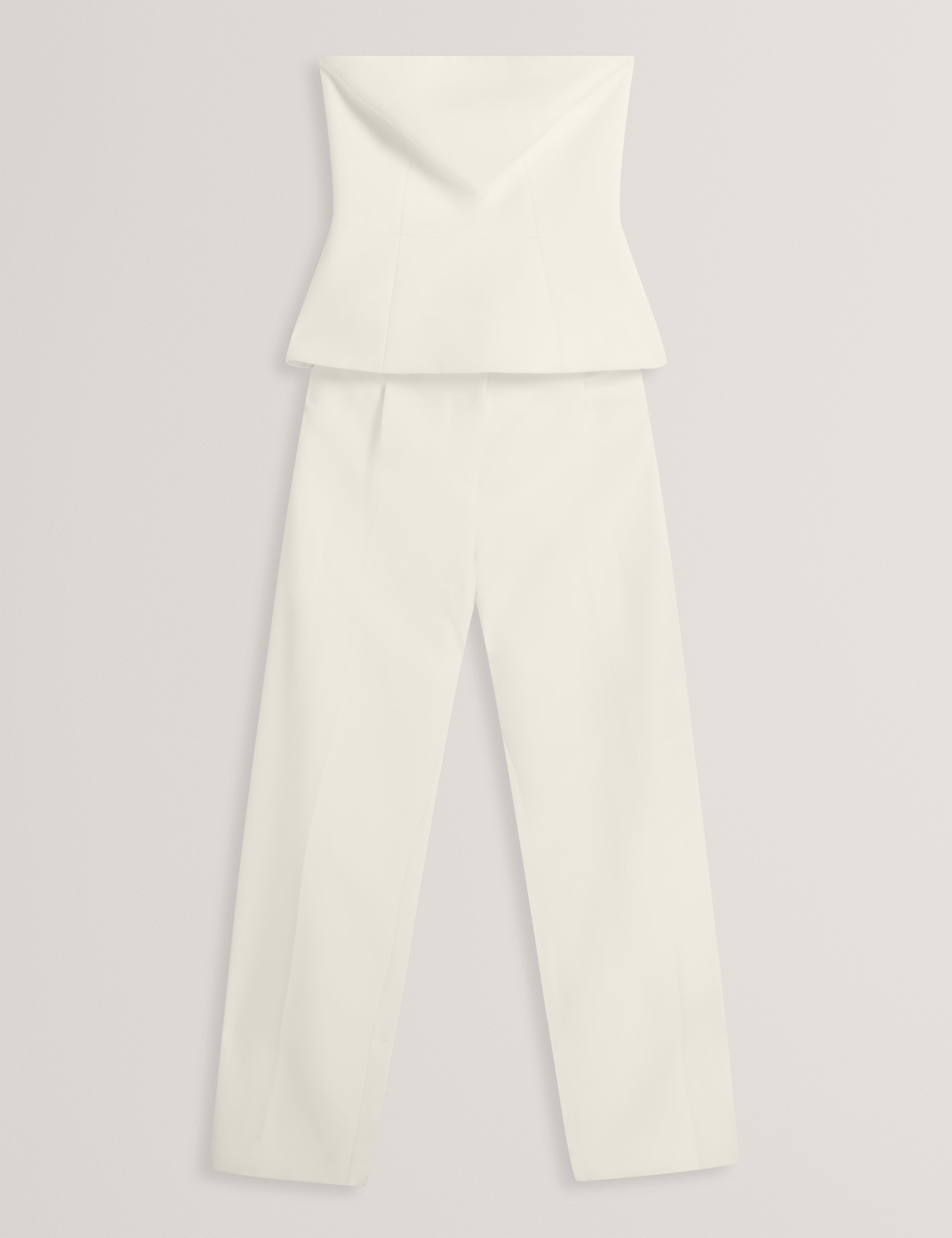 Raddij Tailored Strapless Jumpsuit Ivory