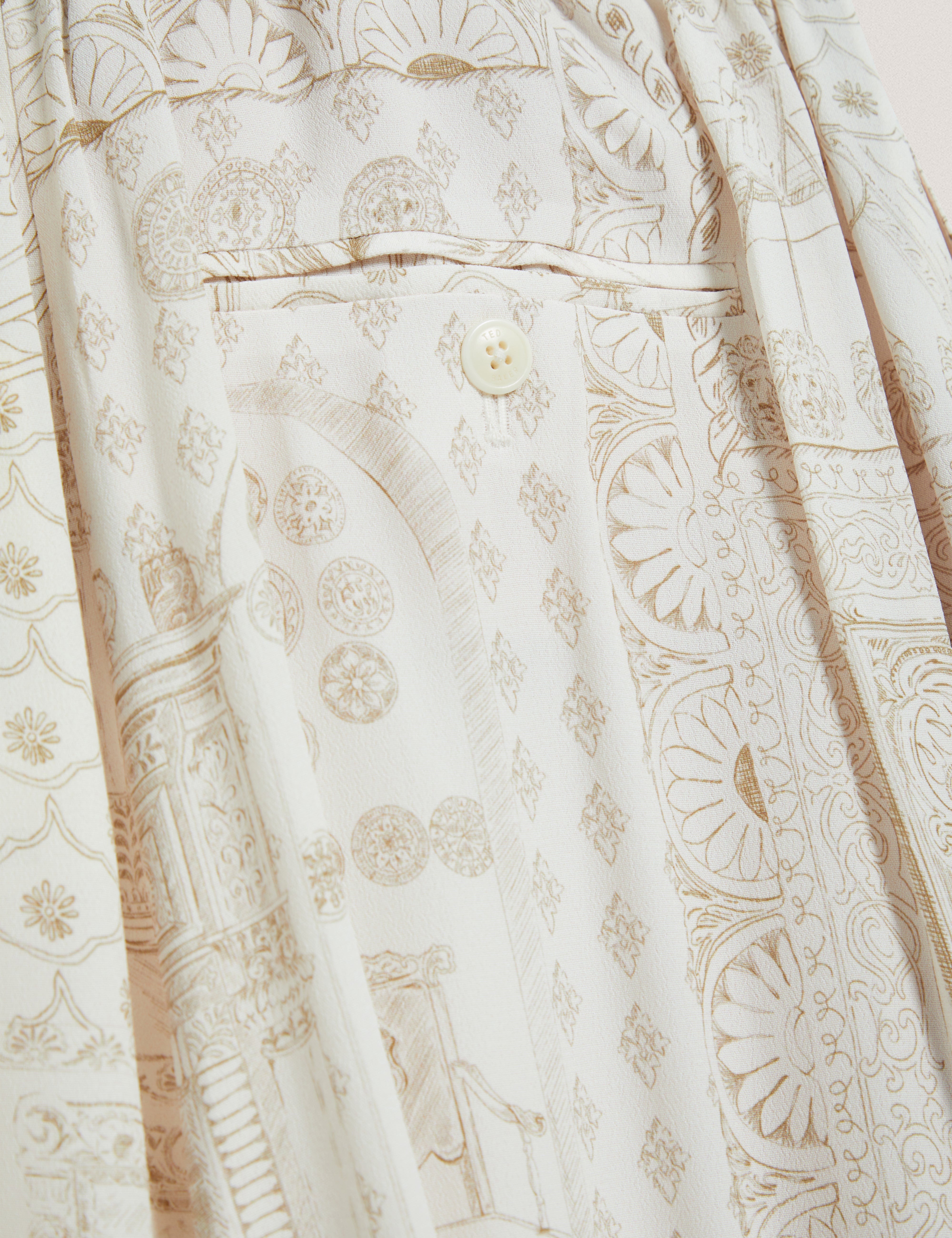 Wanza Printed Straight Leg Trouser Lt-Grey