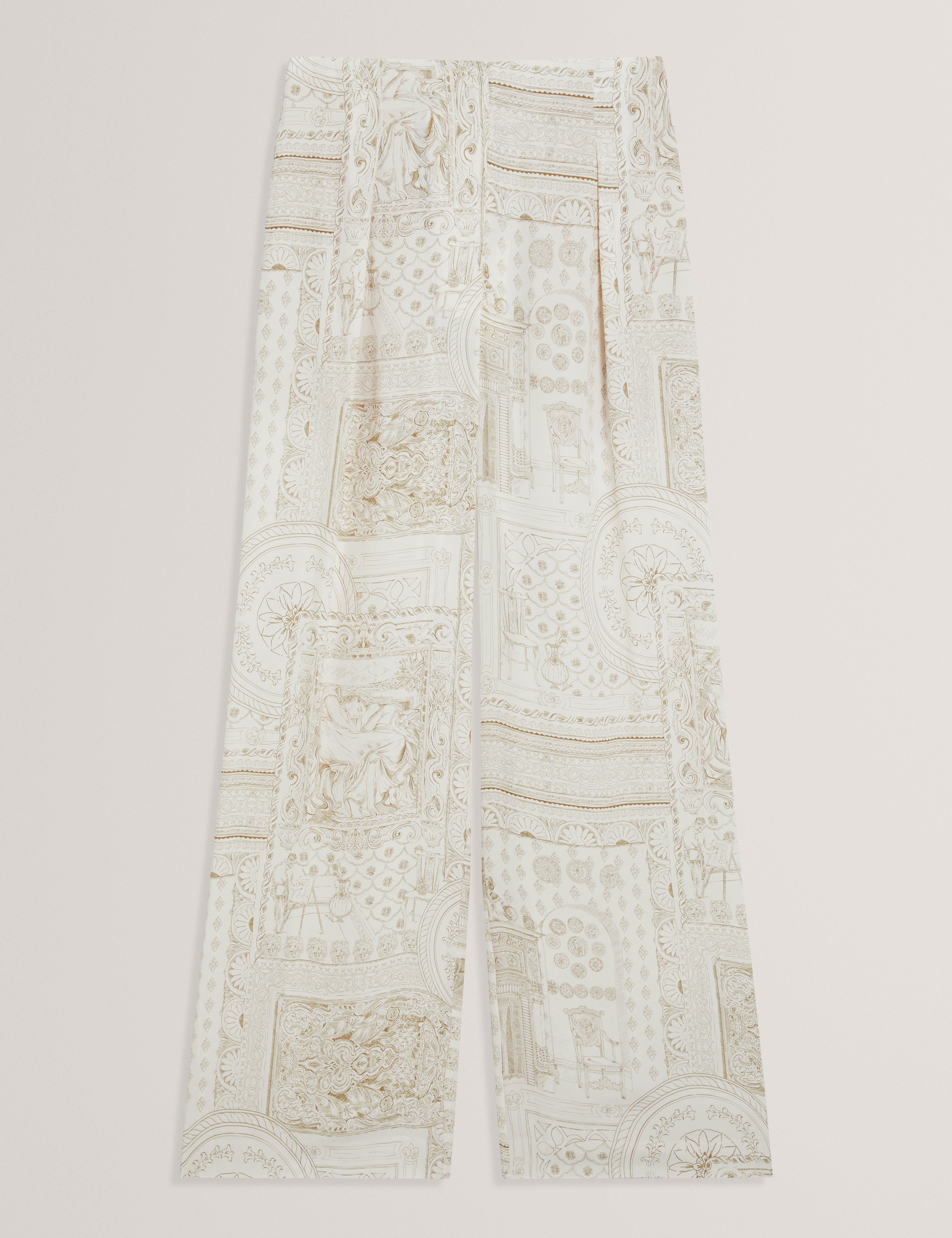 Wanza Printed Straight Leg Trouser Lt-Grey