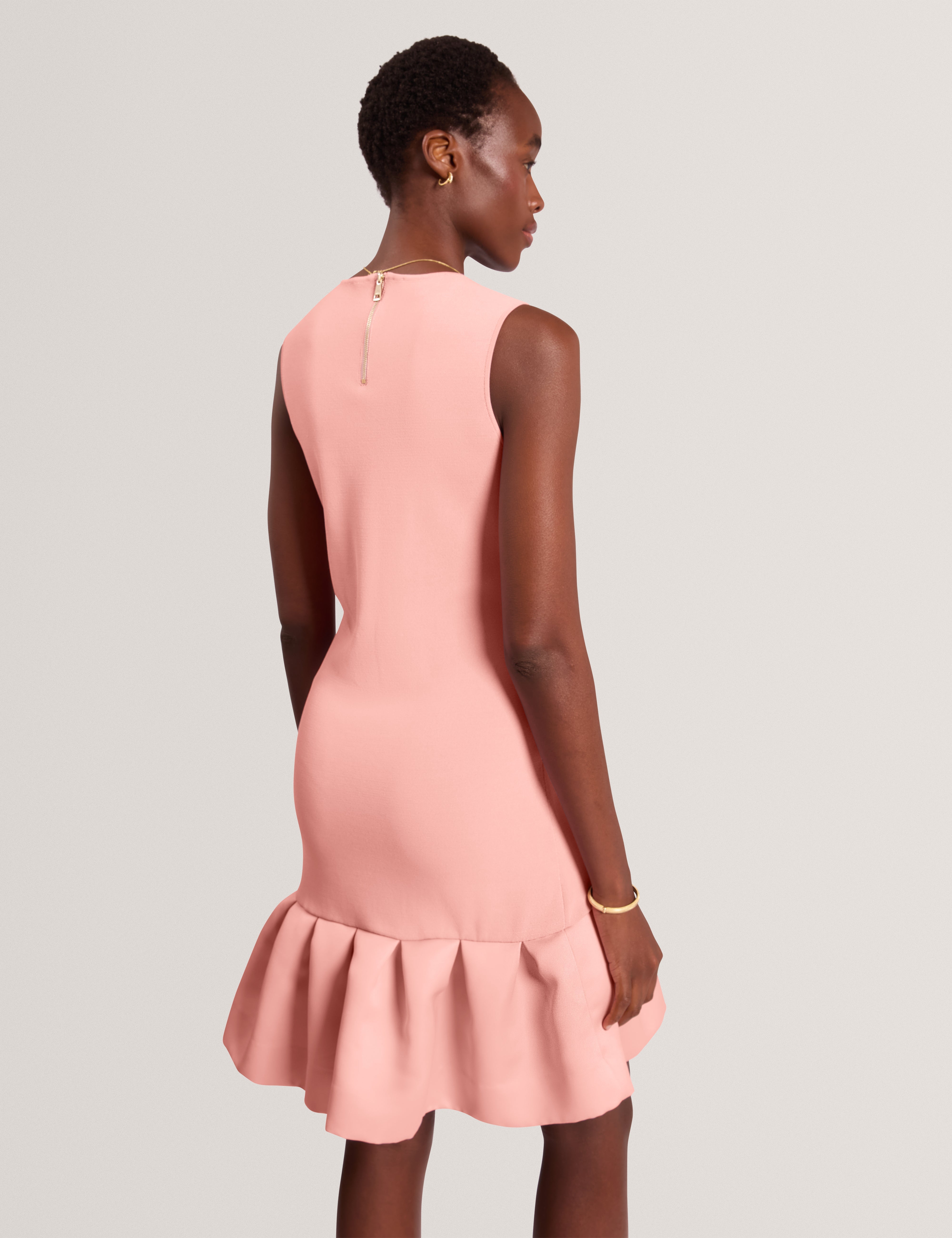 Laveny Woven Mix Mini Dress Pl-Pink