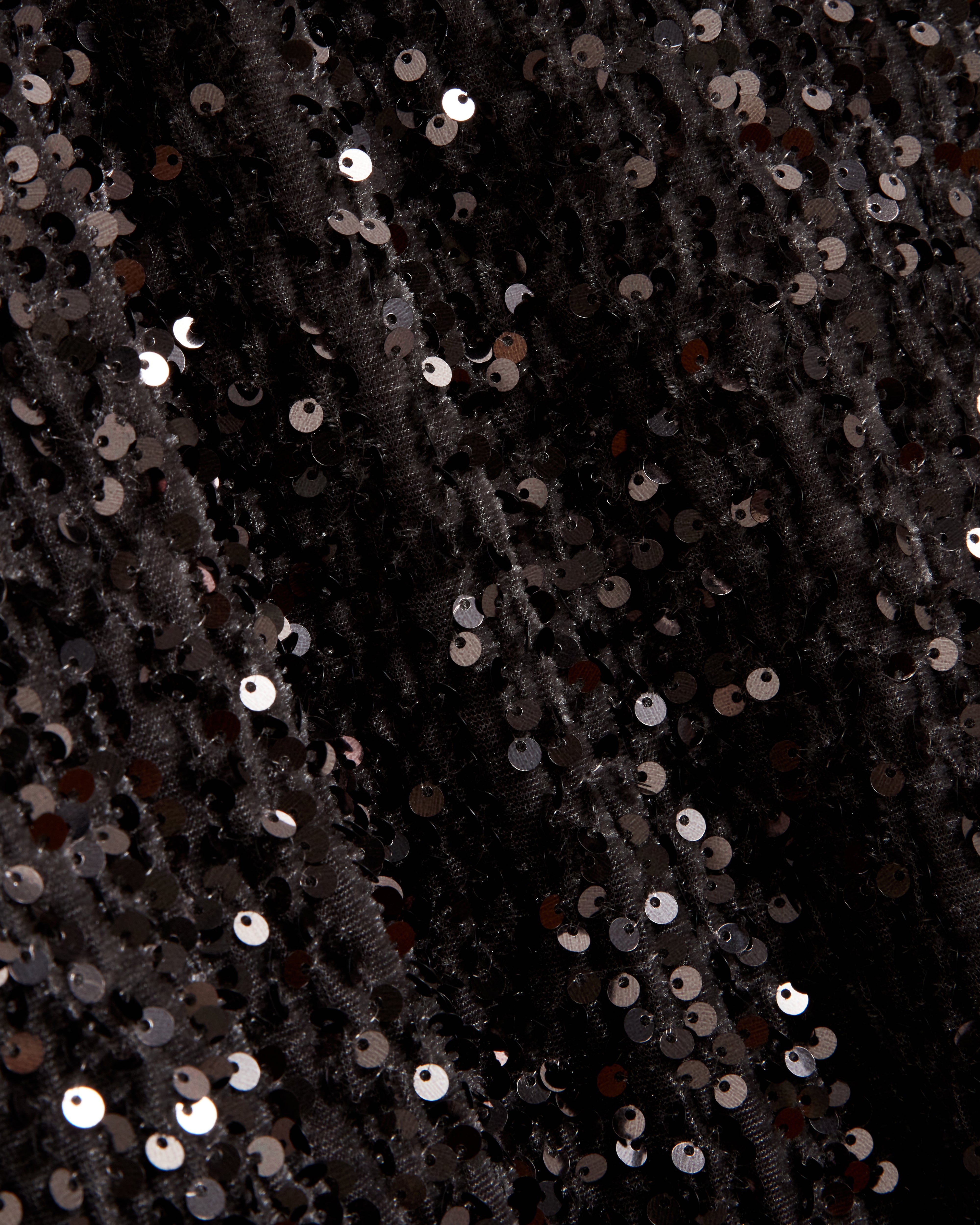 Vielie Structured Shoulder Velvet Sequin Dk-Grey