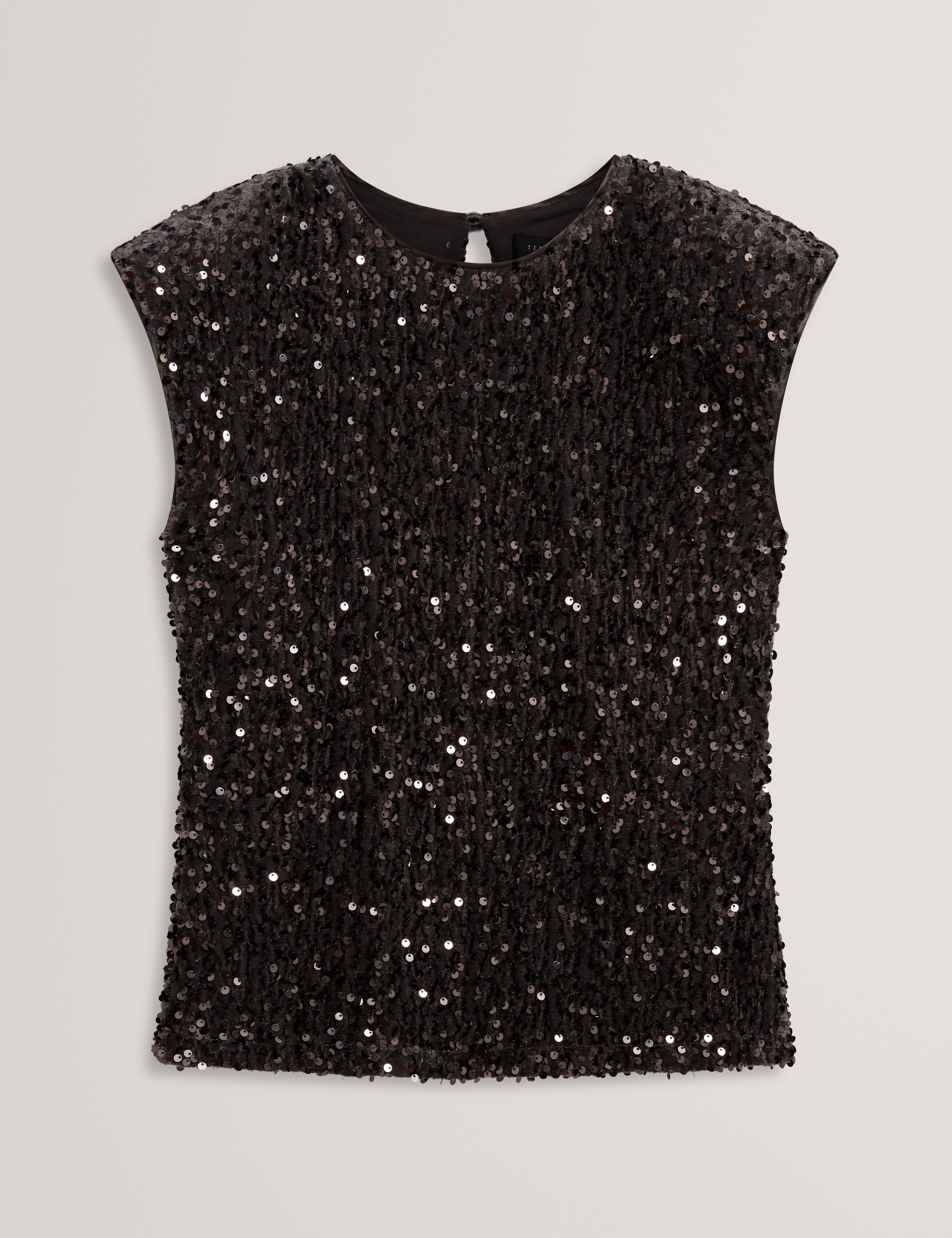 Vielie Structured Shoulder Velvet Sequin Dk-Grey