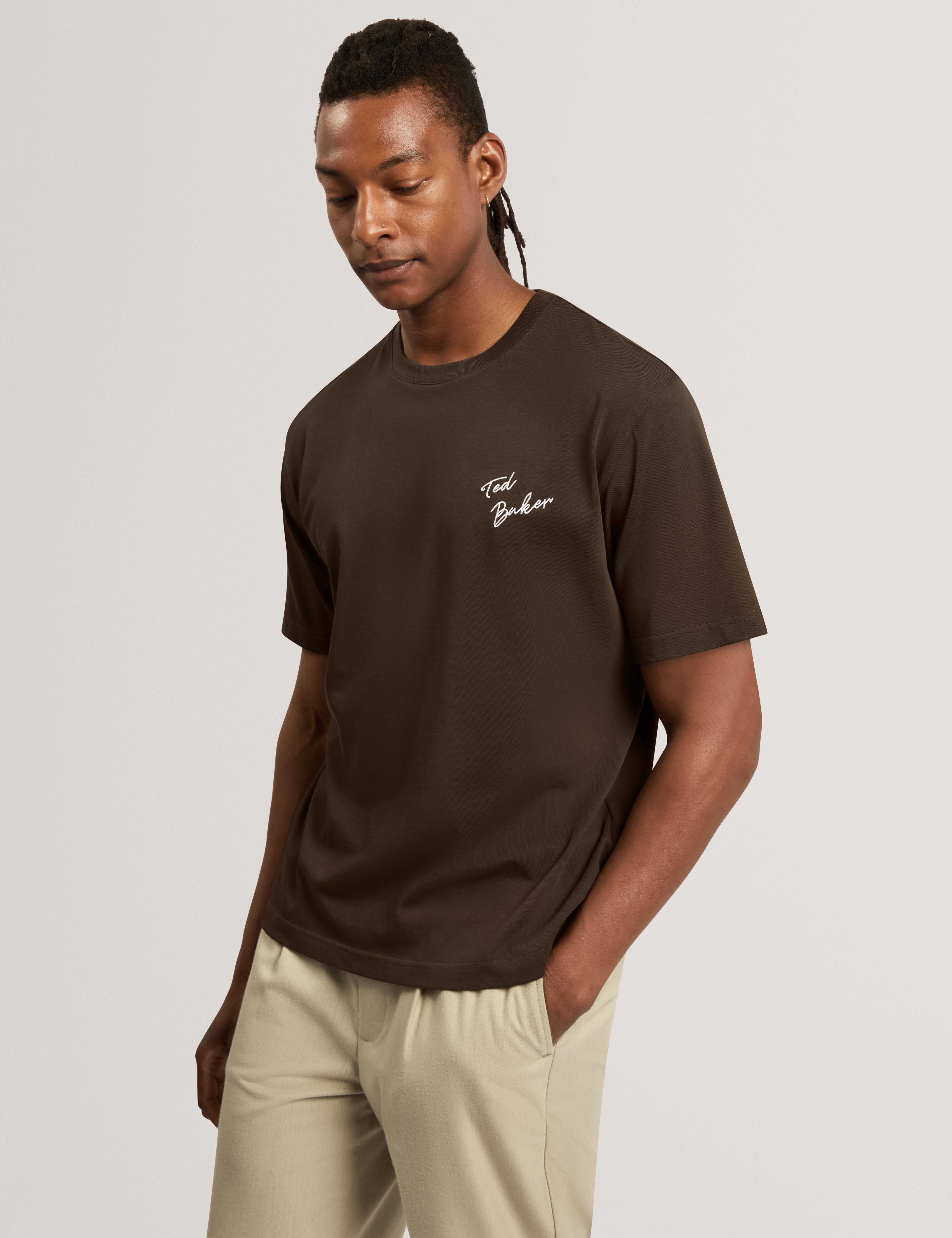 Mayllon Short Sleeve Graphic Relaxed T-Shirt Dk-Brown