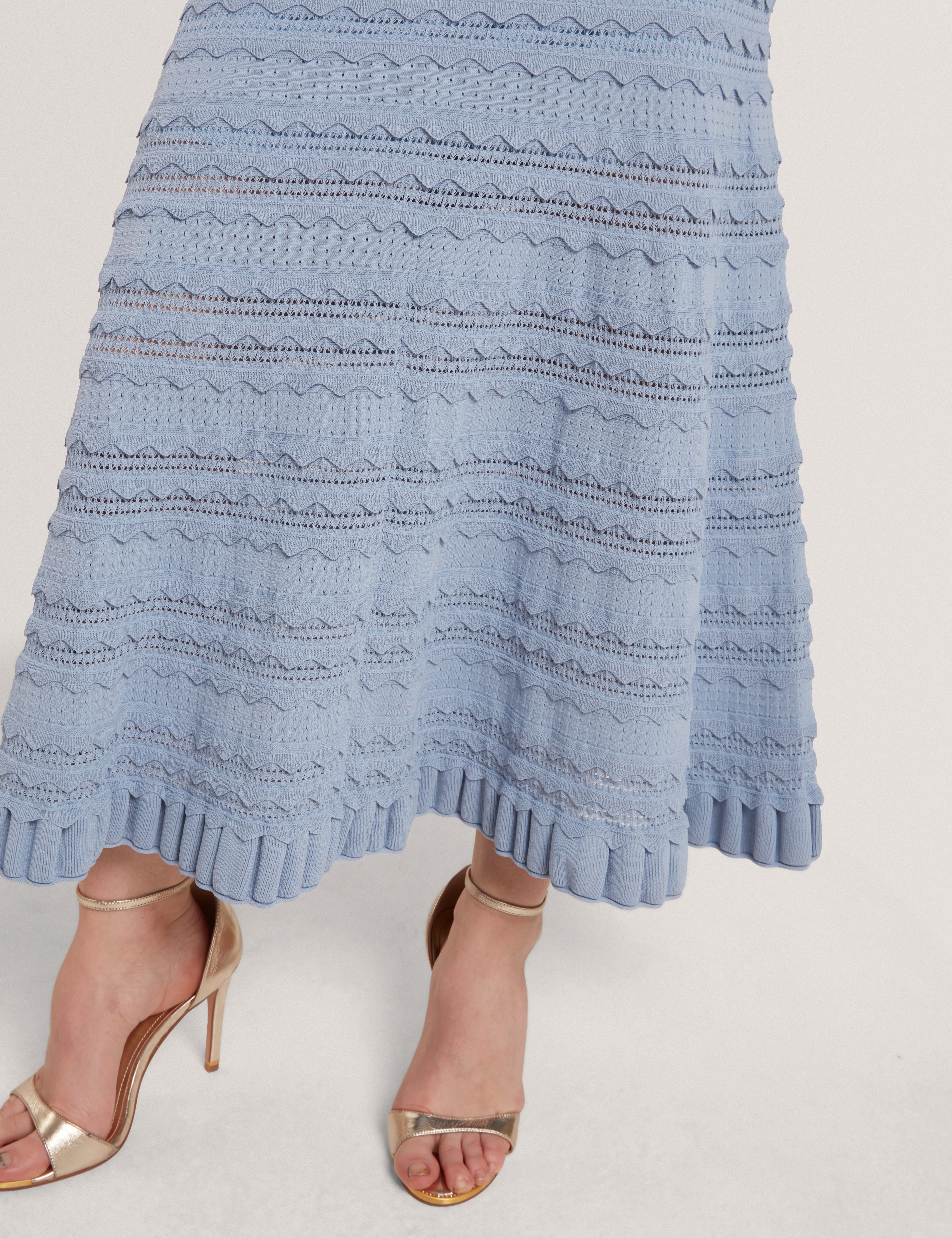 Cahrlie Knitted Midi Dress Lt-Blue