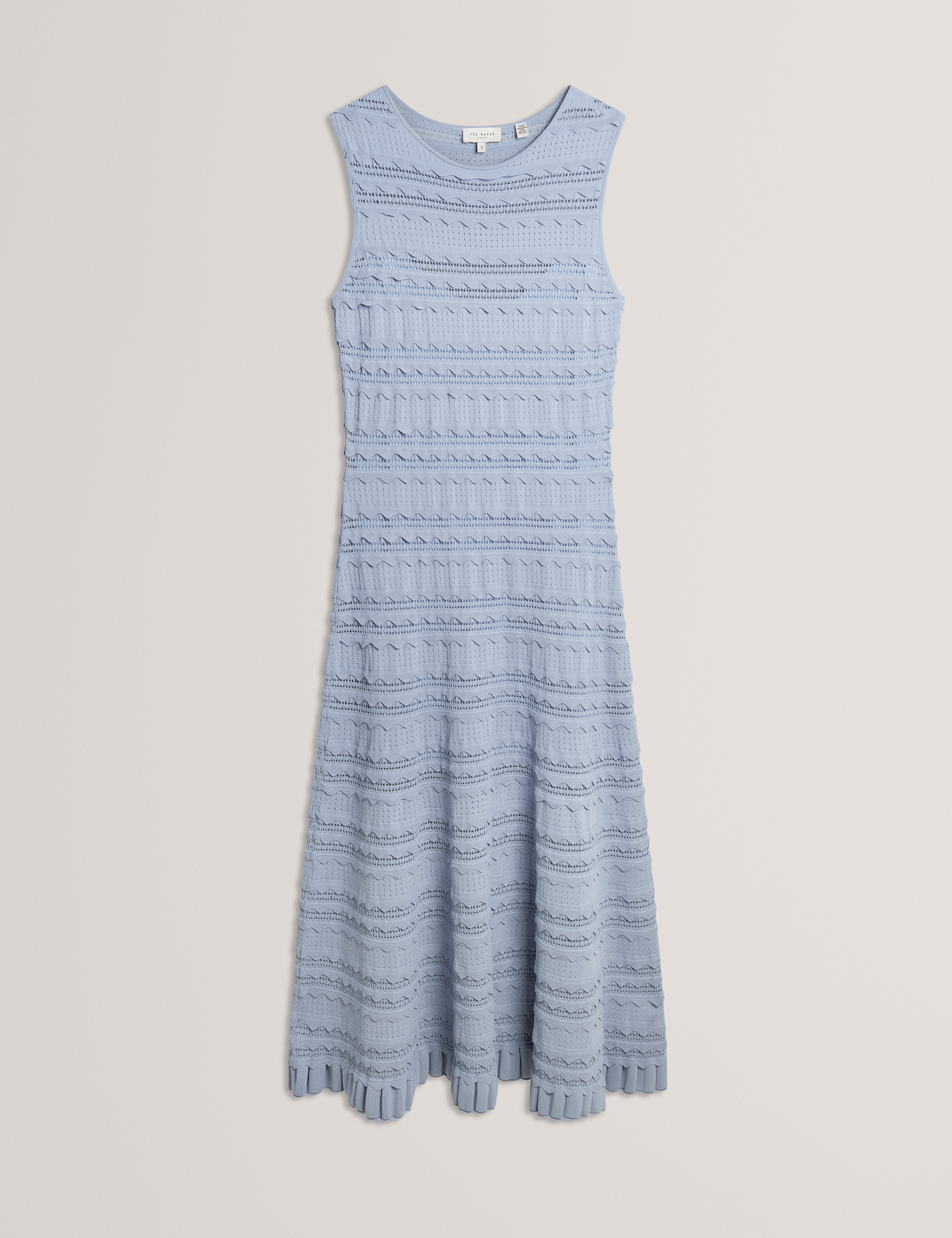 Cahrlie Knitted Midi Dress Lt-Blue