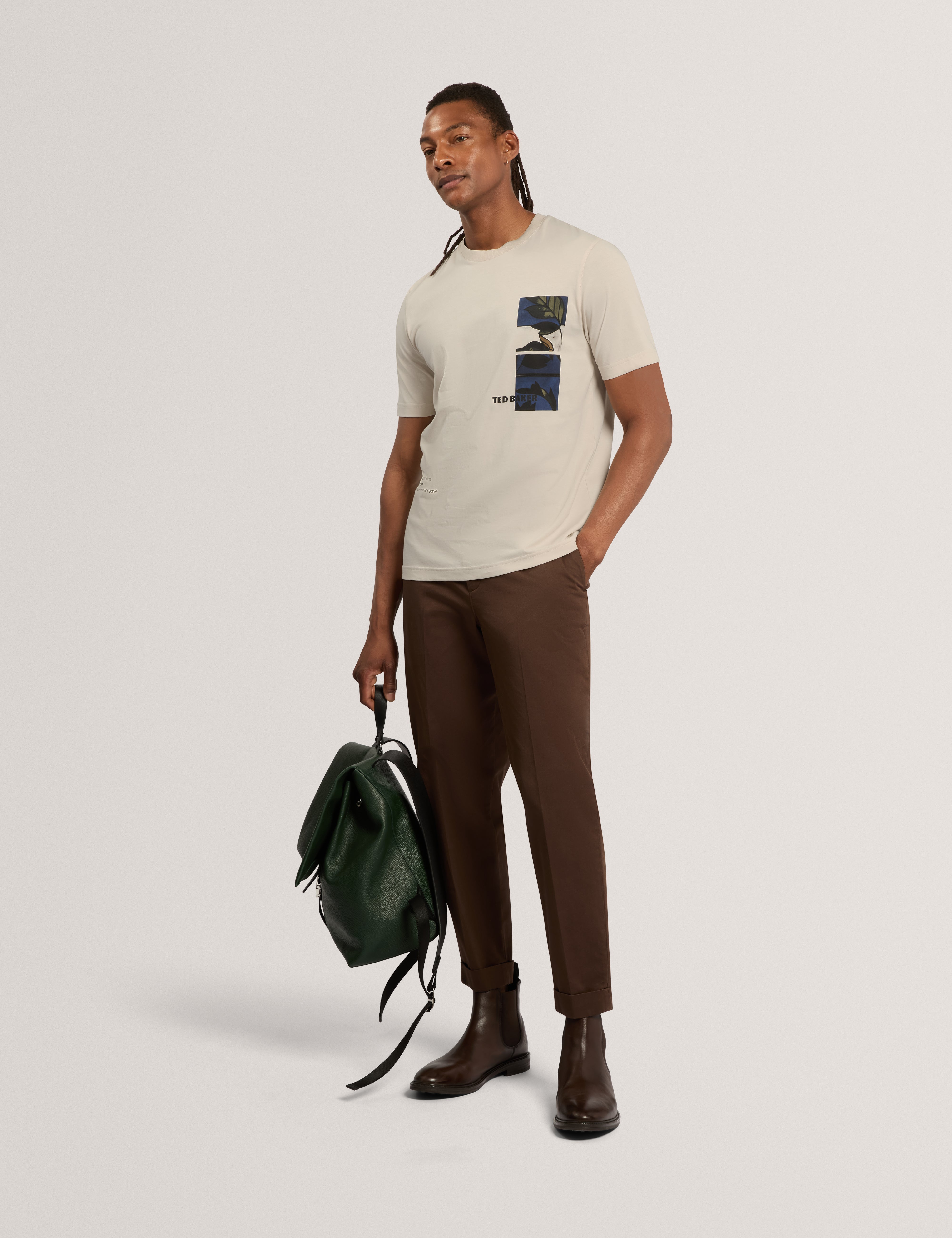 Giless Short Sleeve Regular Graphic T-Shirt Ecru