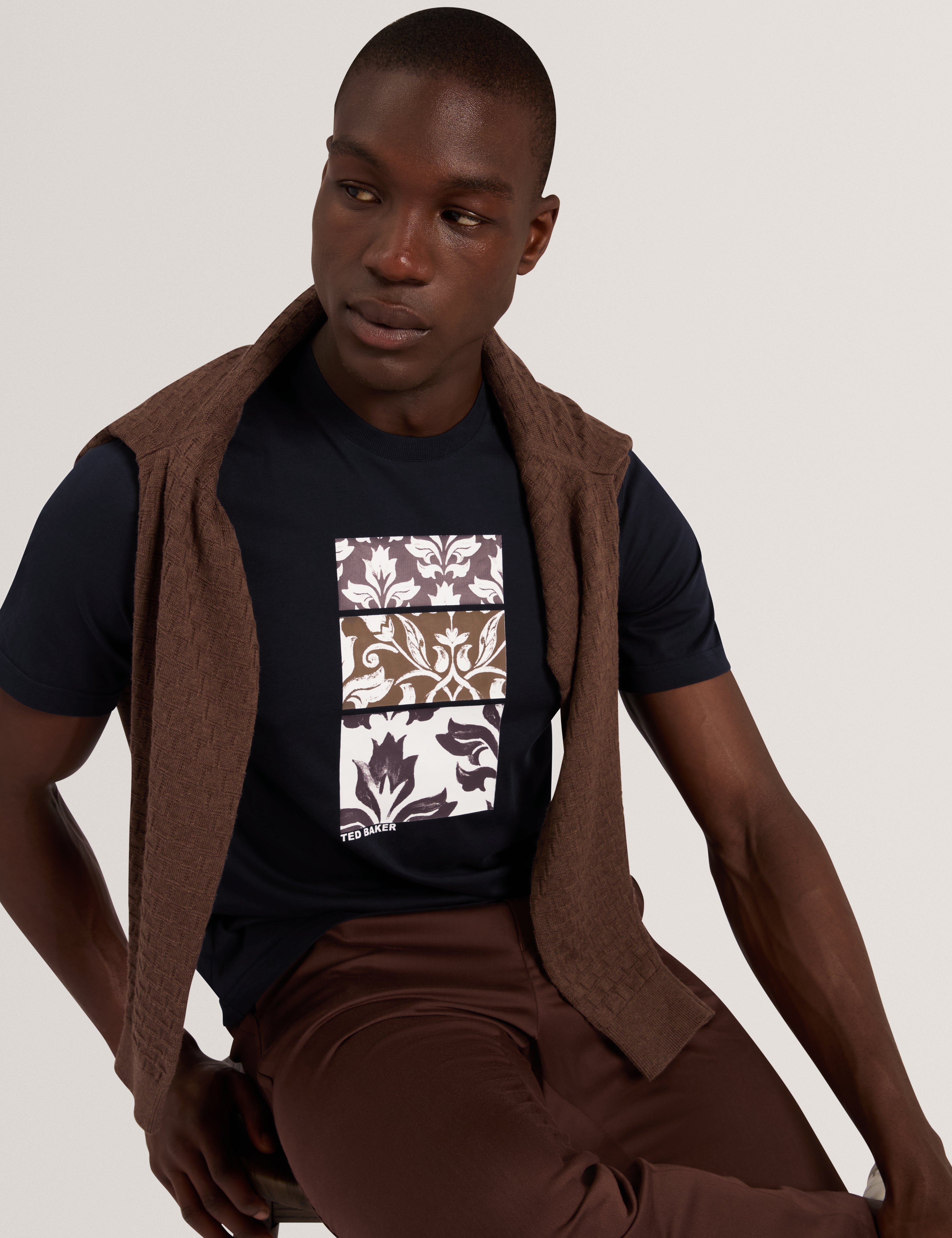 Joof Short Sleeve Regular Box Printed T-Shirt Navy