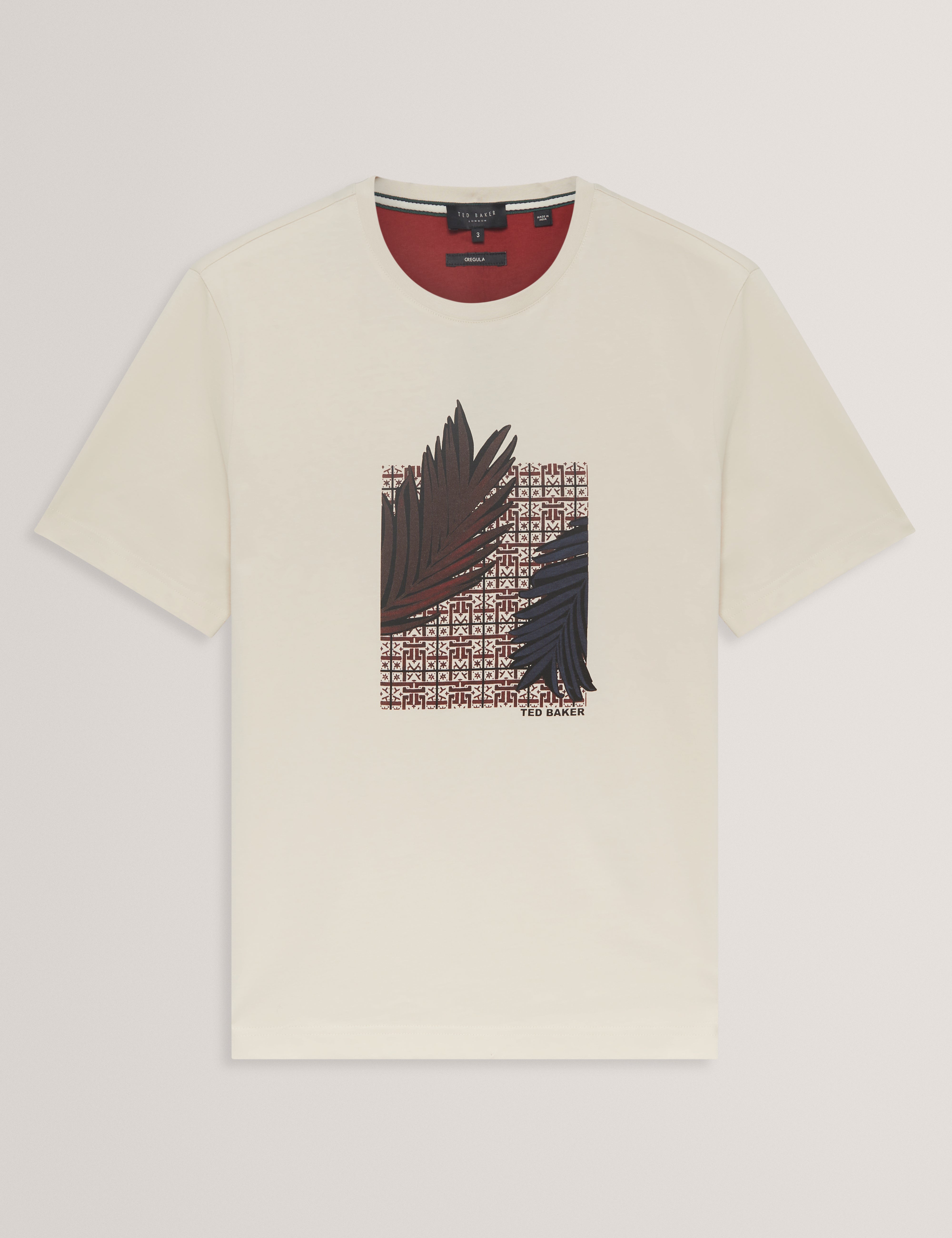Oskkar Short Sleeve Graphic Box T-Shirt Ecru
