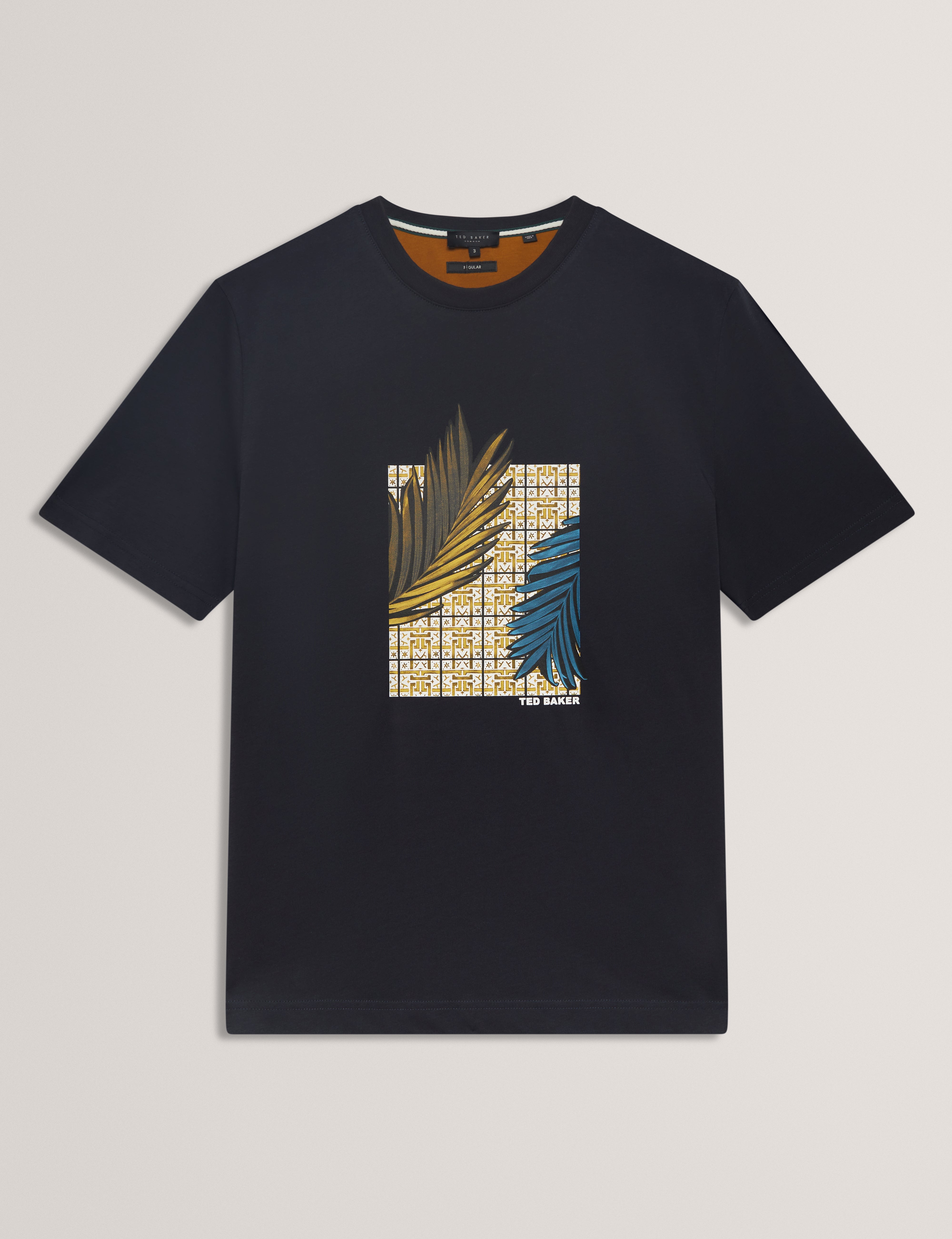 Oskkar Short Sleeve Graphic Box T-Shirt Navy