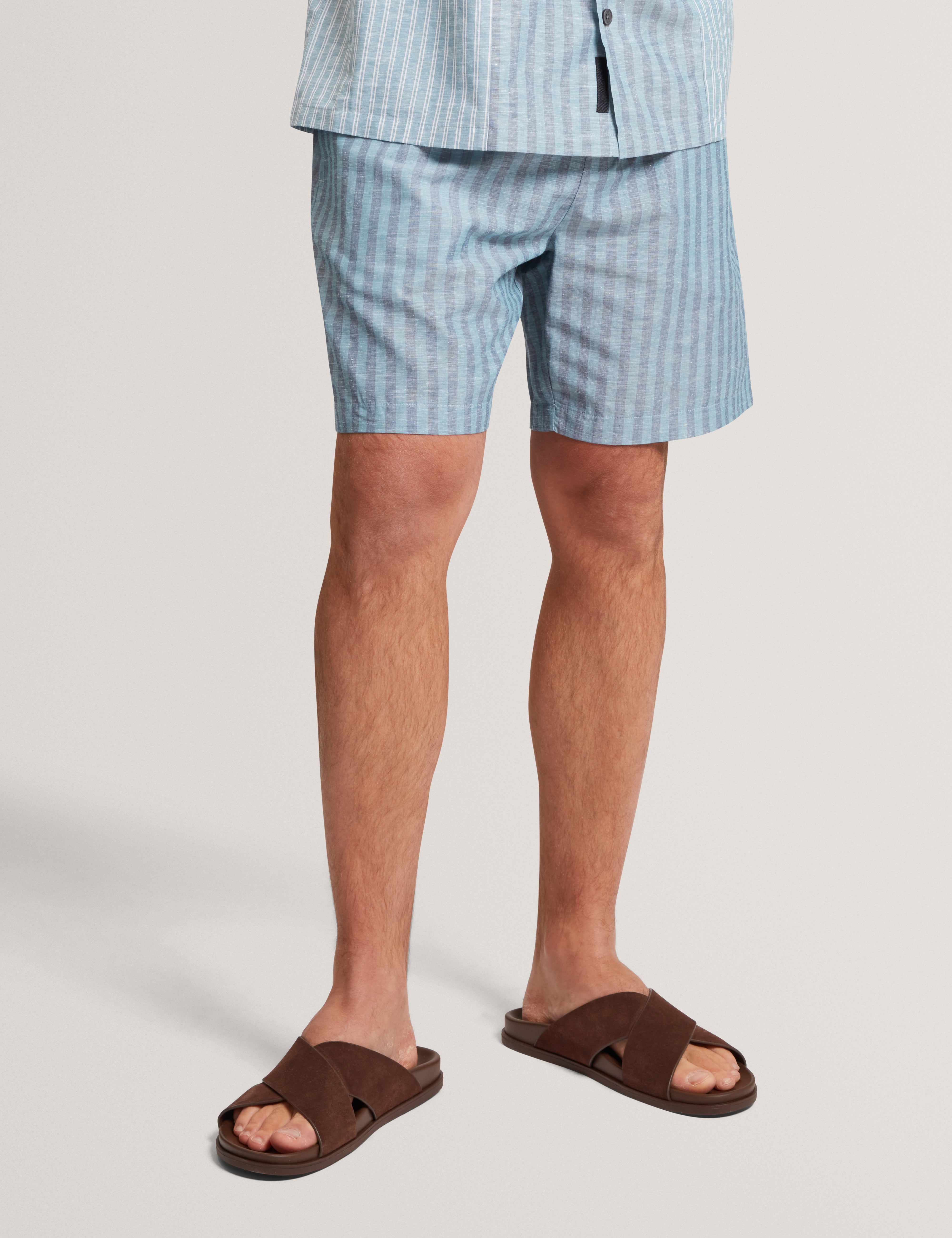 Rufye Relaxed Stripe Short Teal-Blue