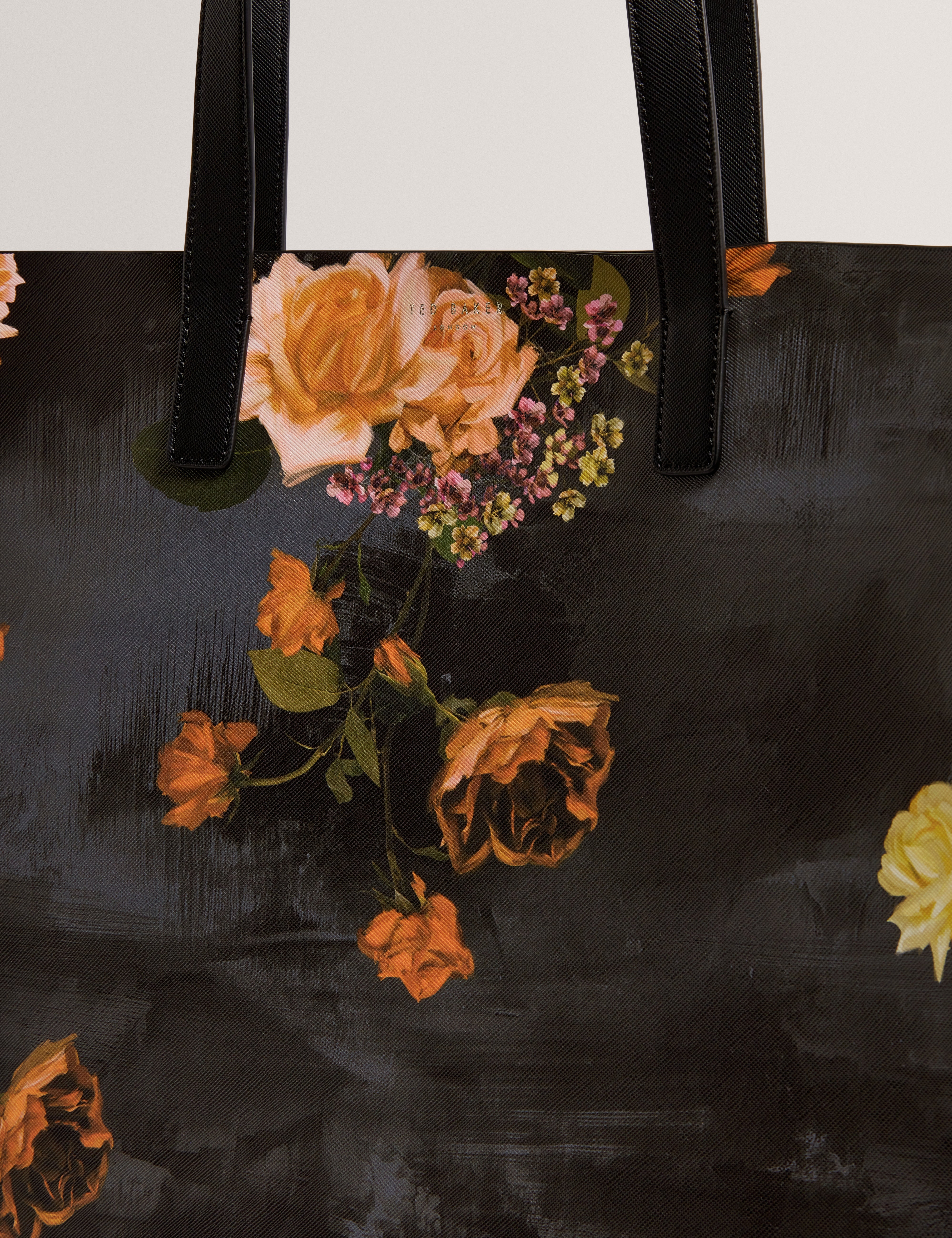 Olacon Floral Printed Extra Large Icon Bag Black