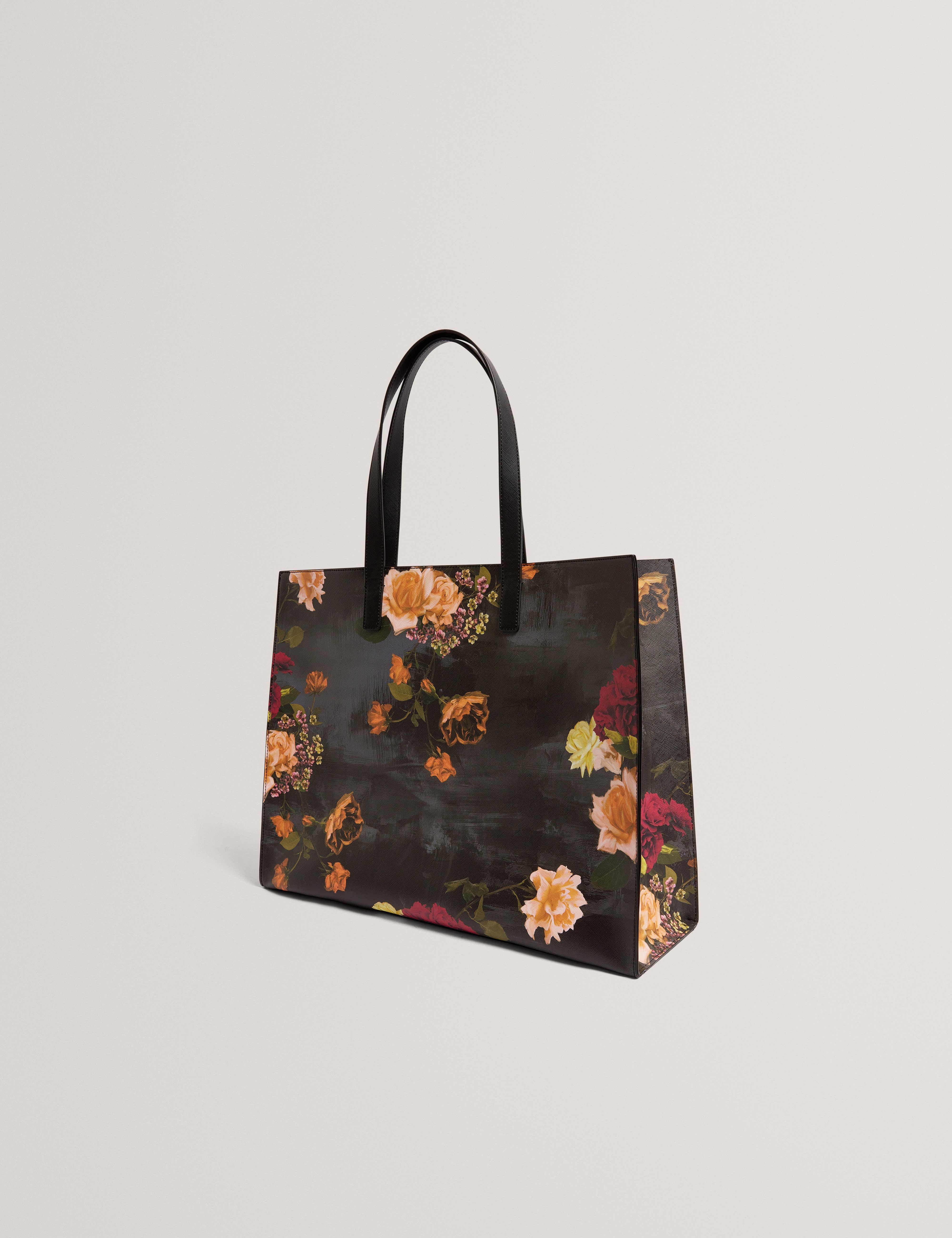 Olacon Floral Printed Extra Large Icon Bag Black