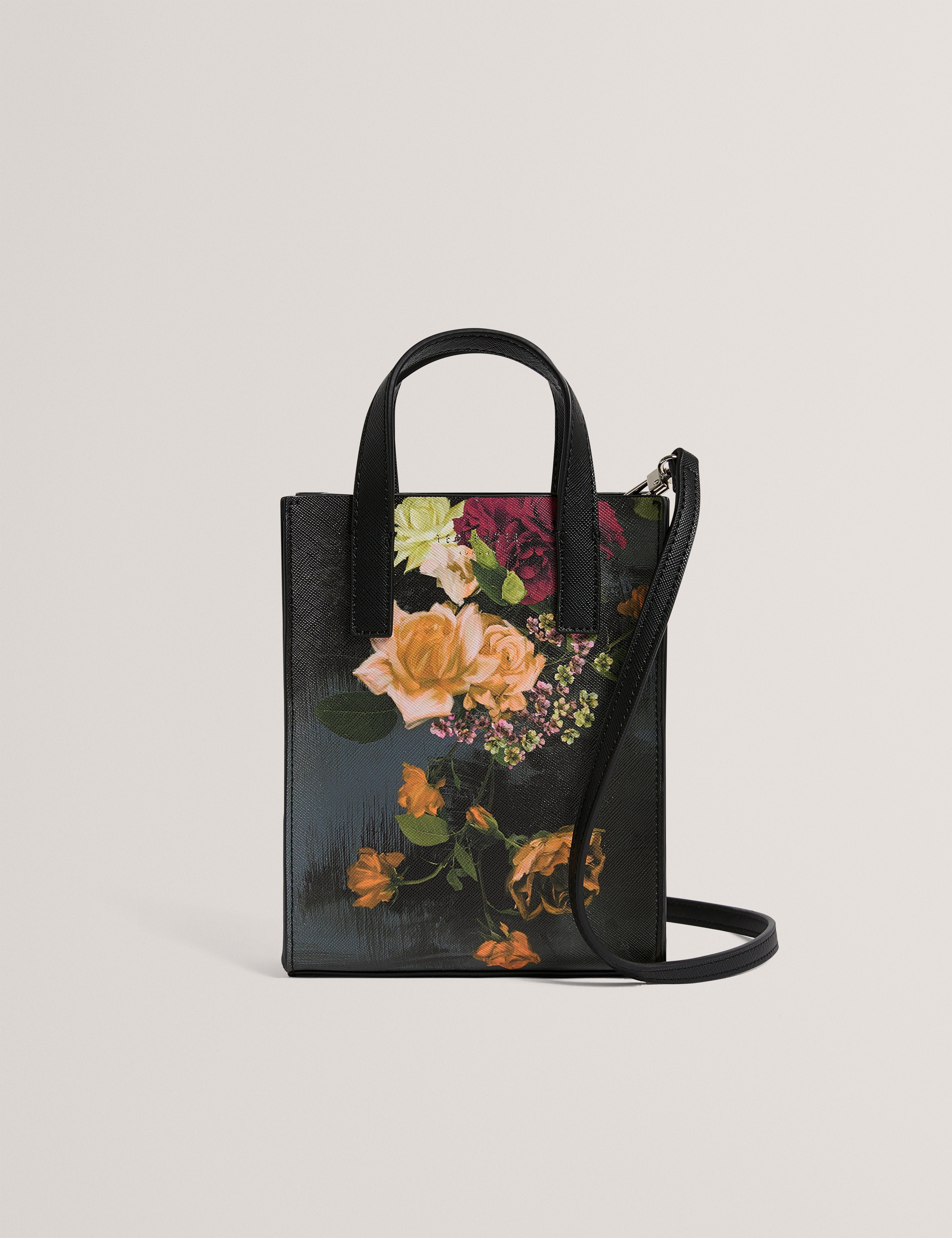 Vecon Floral Printed Mini Icon Bag Black
