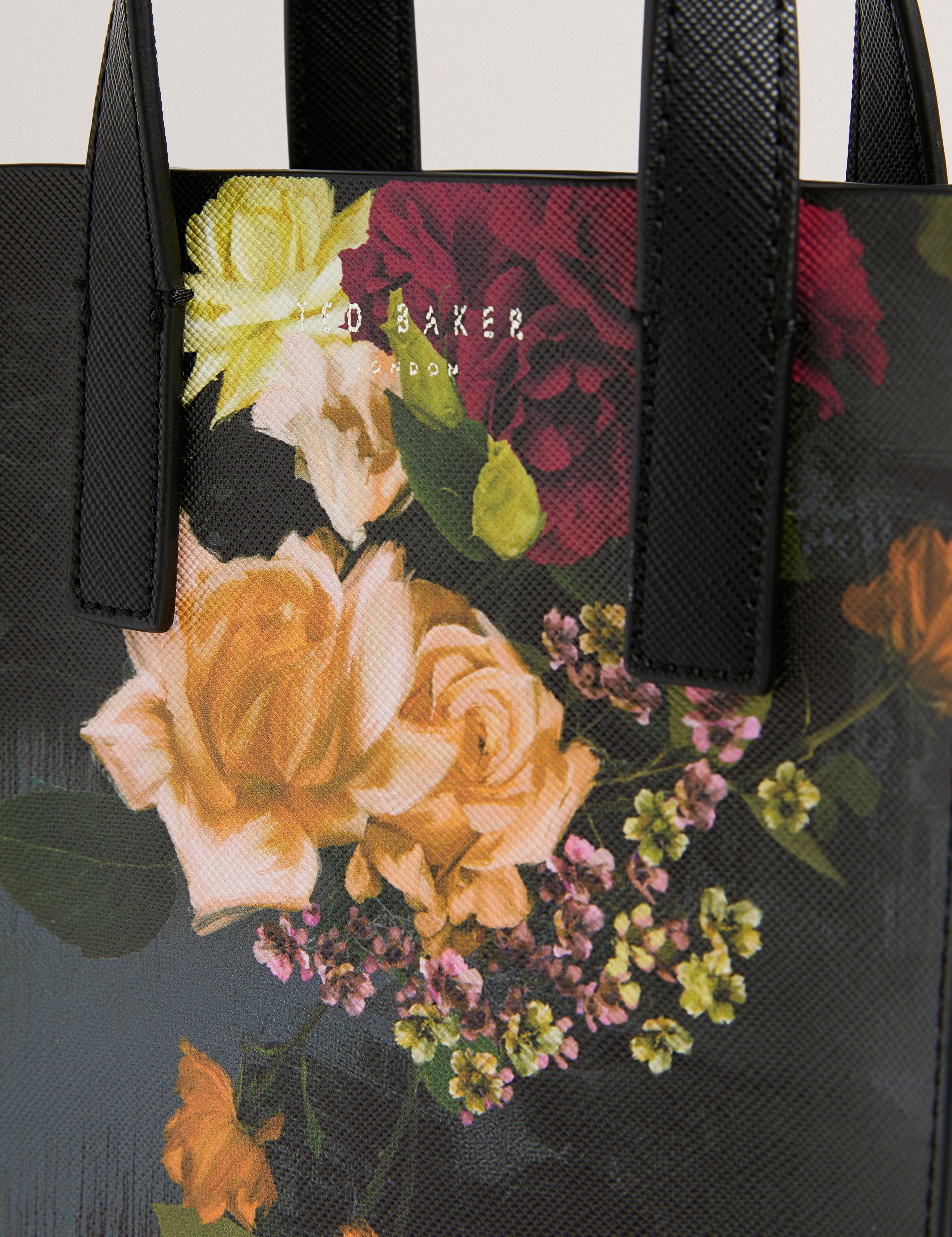 Vecon Floral Printed Mini Icon Bag Black