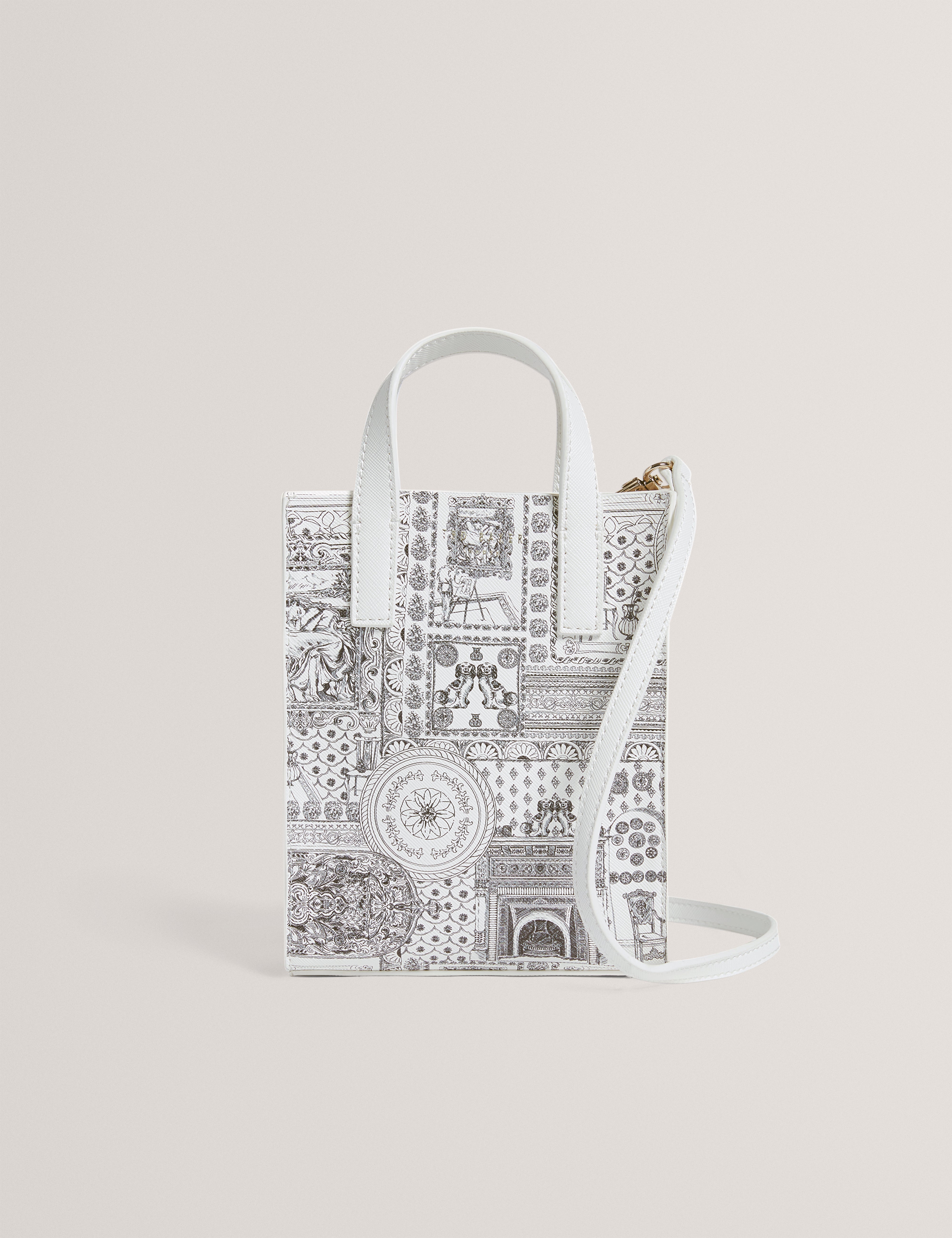 Winncon Toile Printed Mini Icon Bag Ivory