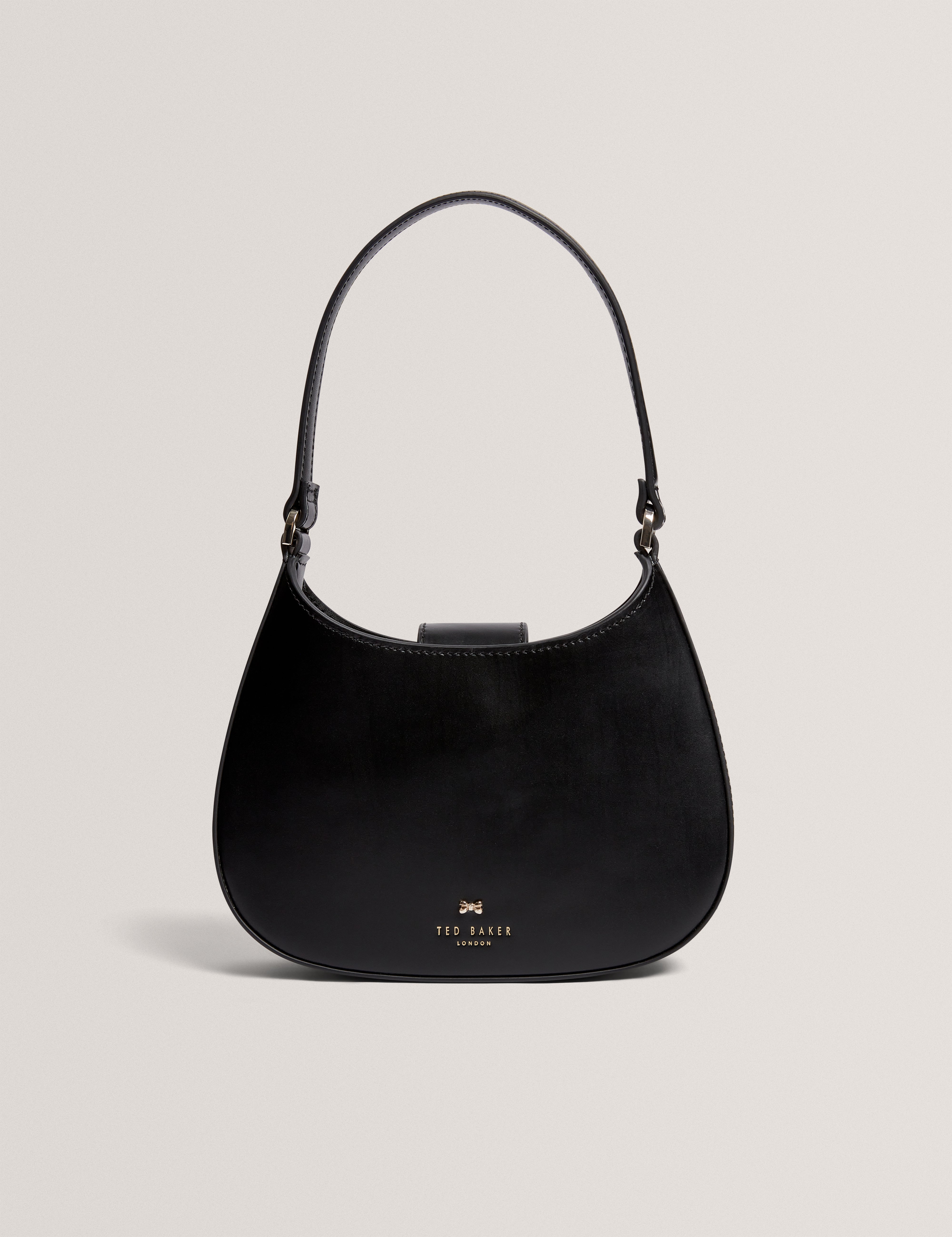 Curla Leather Bow Detail Mini Shoulder Bag Black