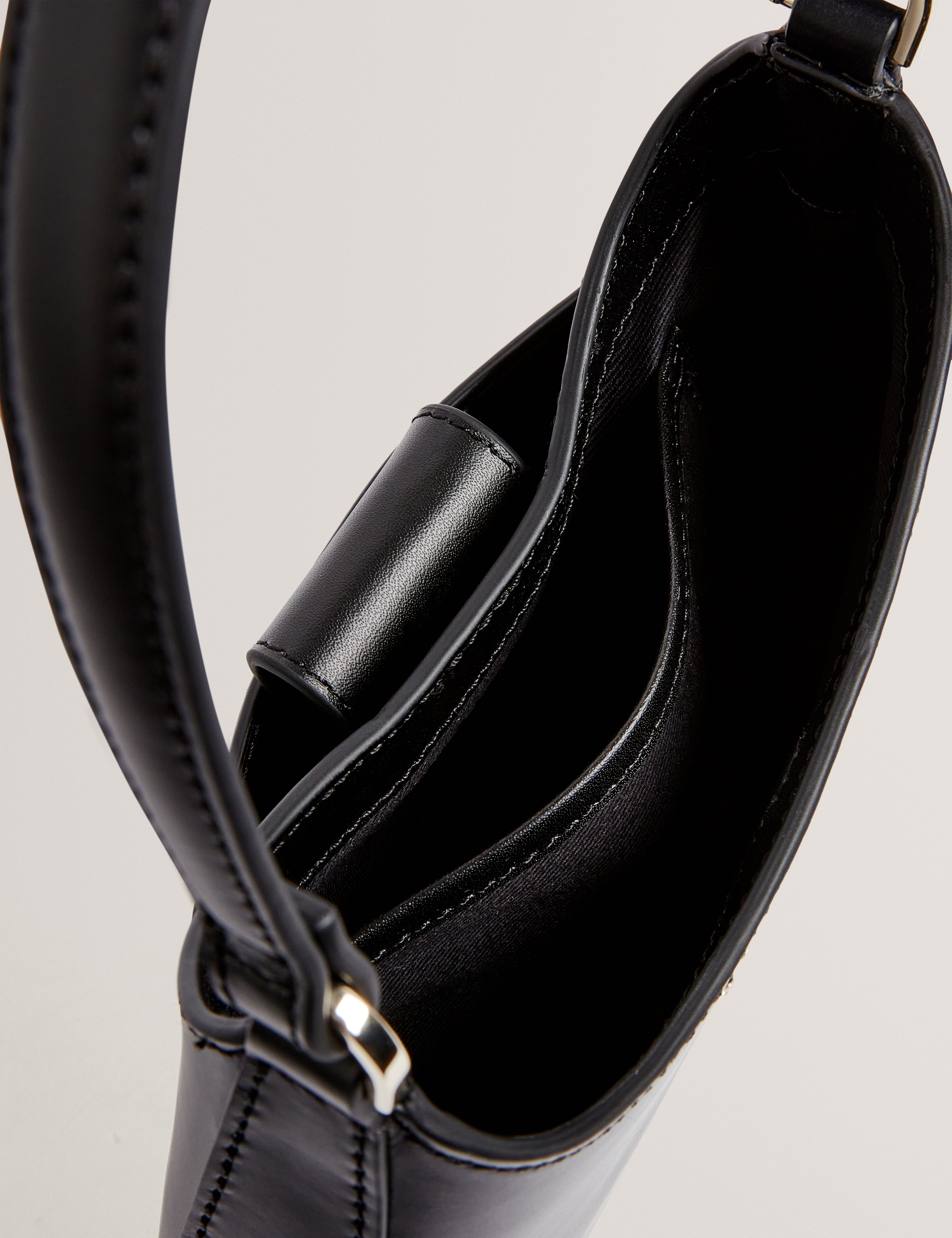 Curla Leather Bow Detail Mini Shoulder Bag Black