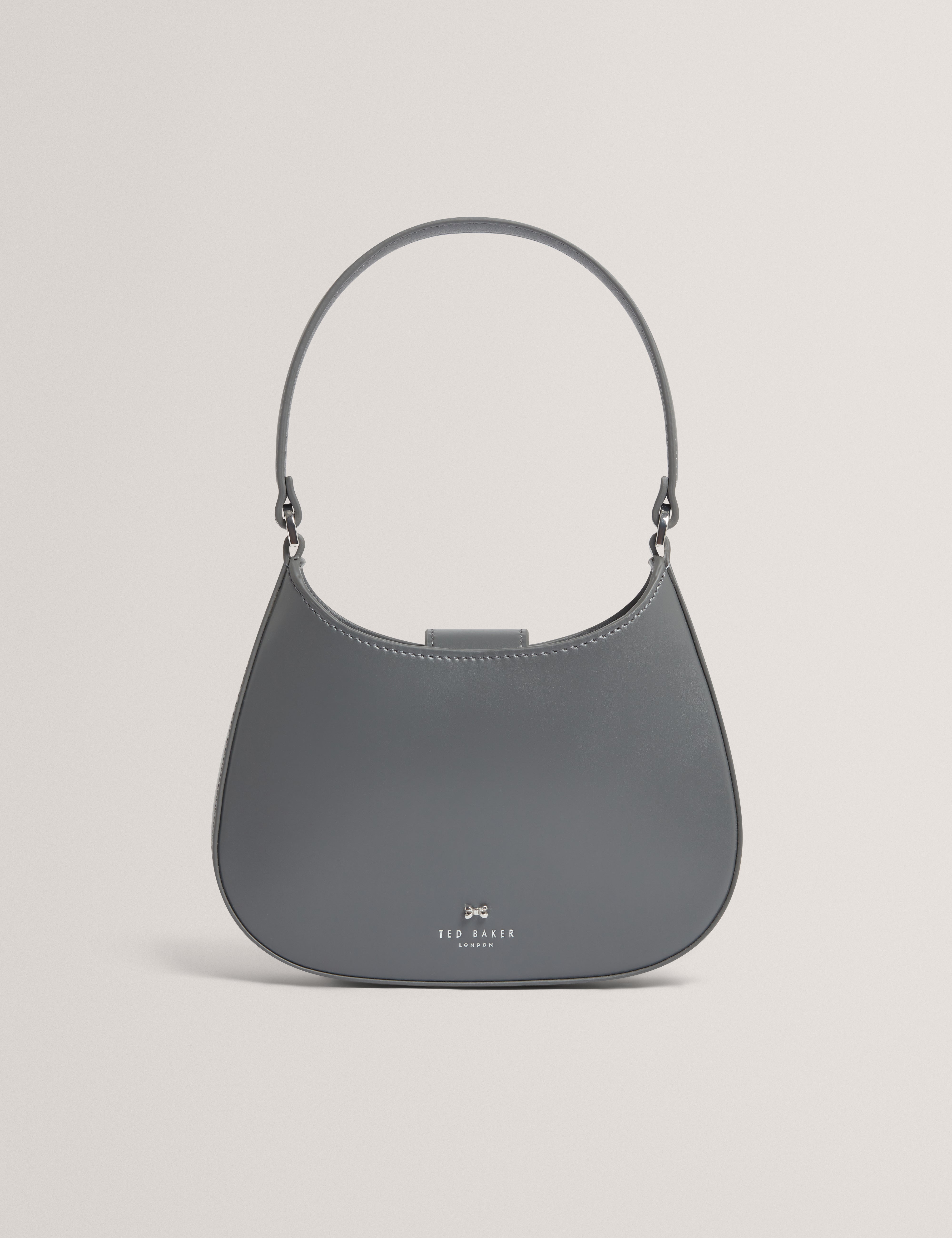 Curla Leather Bow Detail Mini Shoulder Bag Dk-Grey