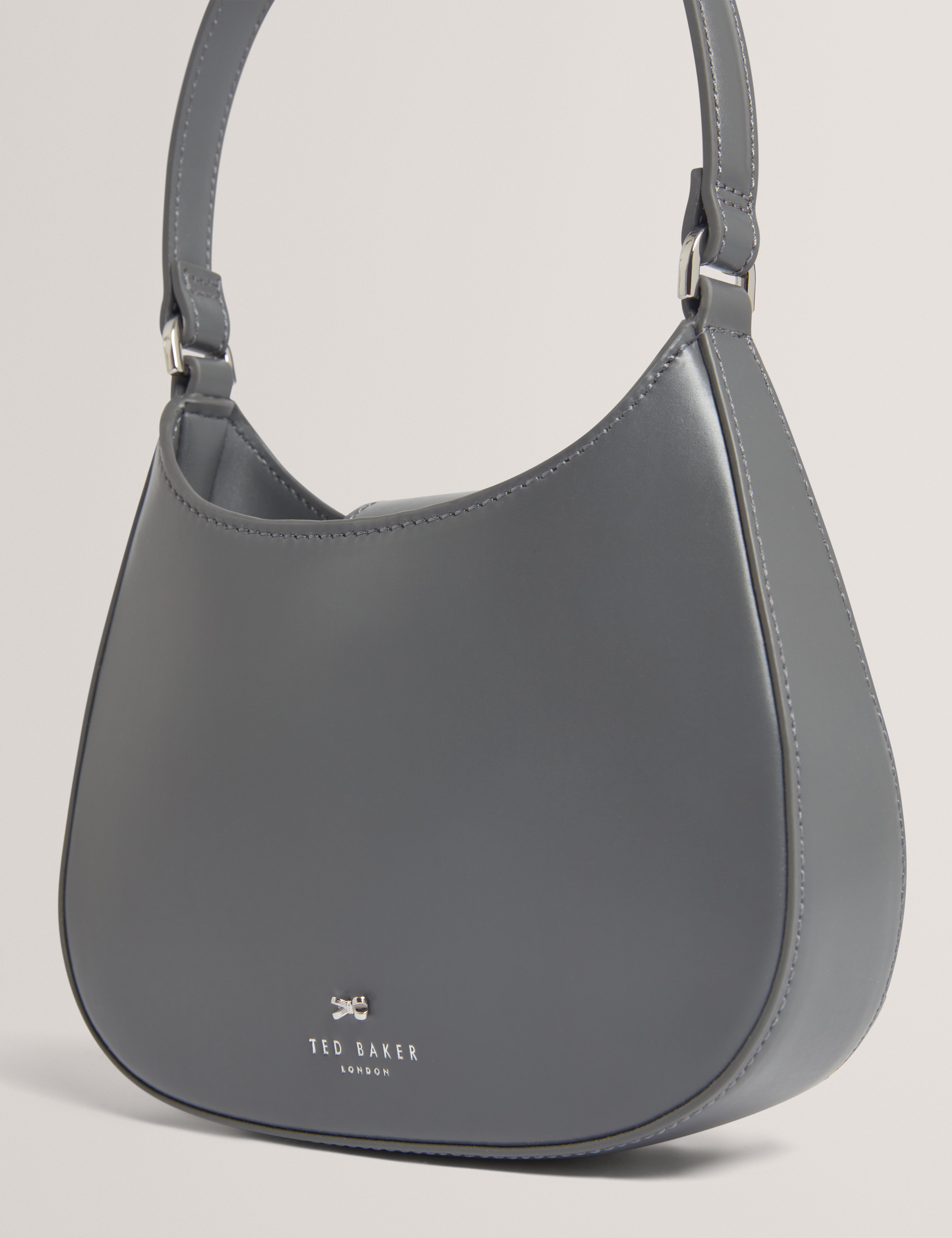 Curla Leather Bow Detail Mini Shoulder Bag Dk-Grey
