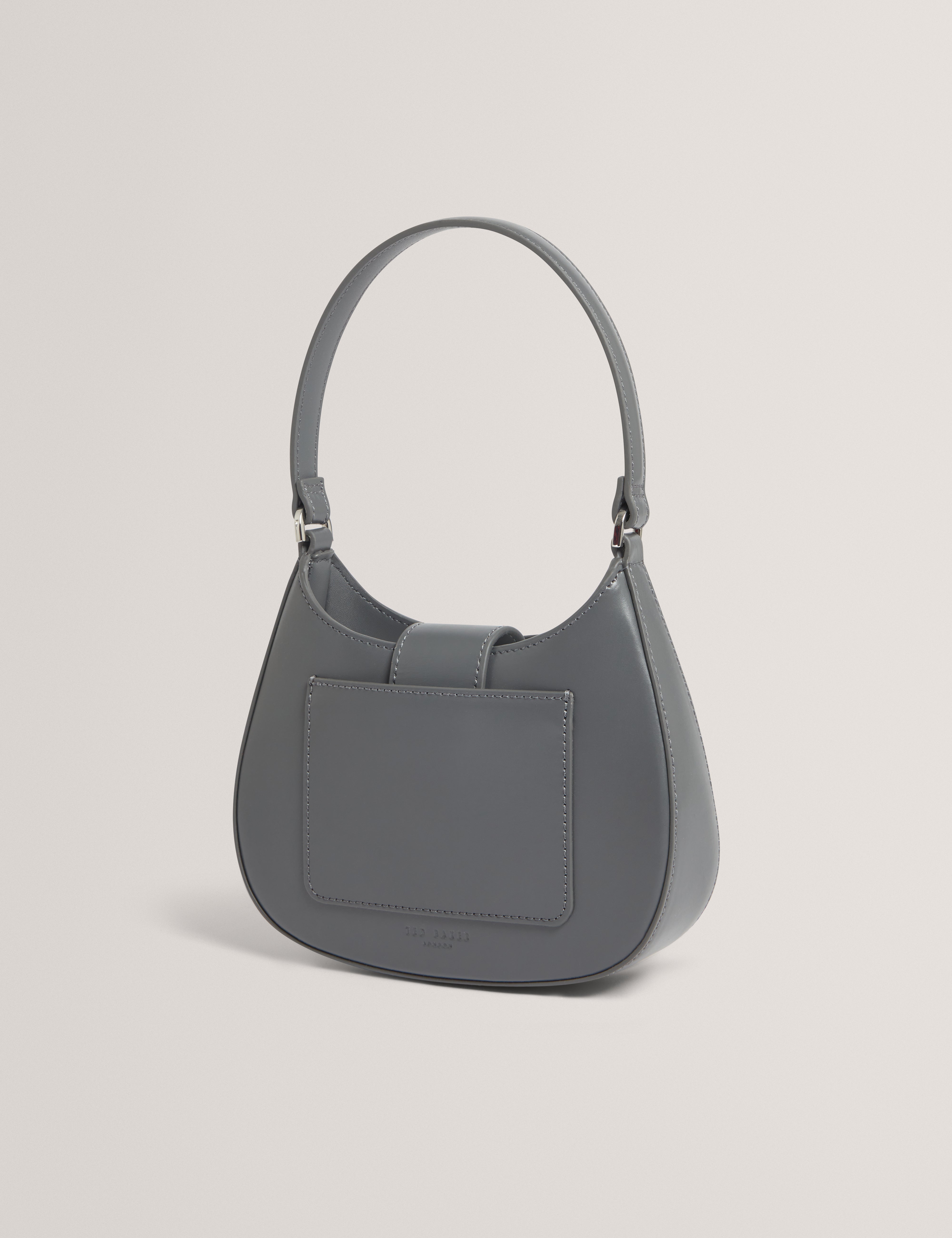Curla Leather Bow Detail Mini Shoulder Bag Dk-Grey