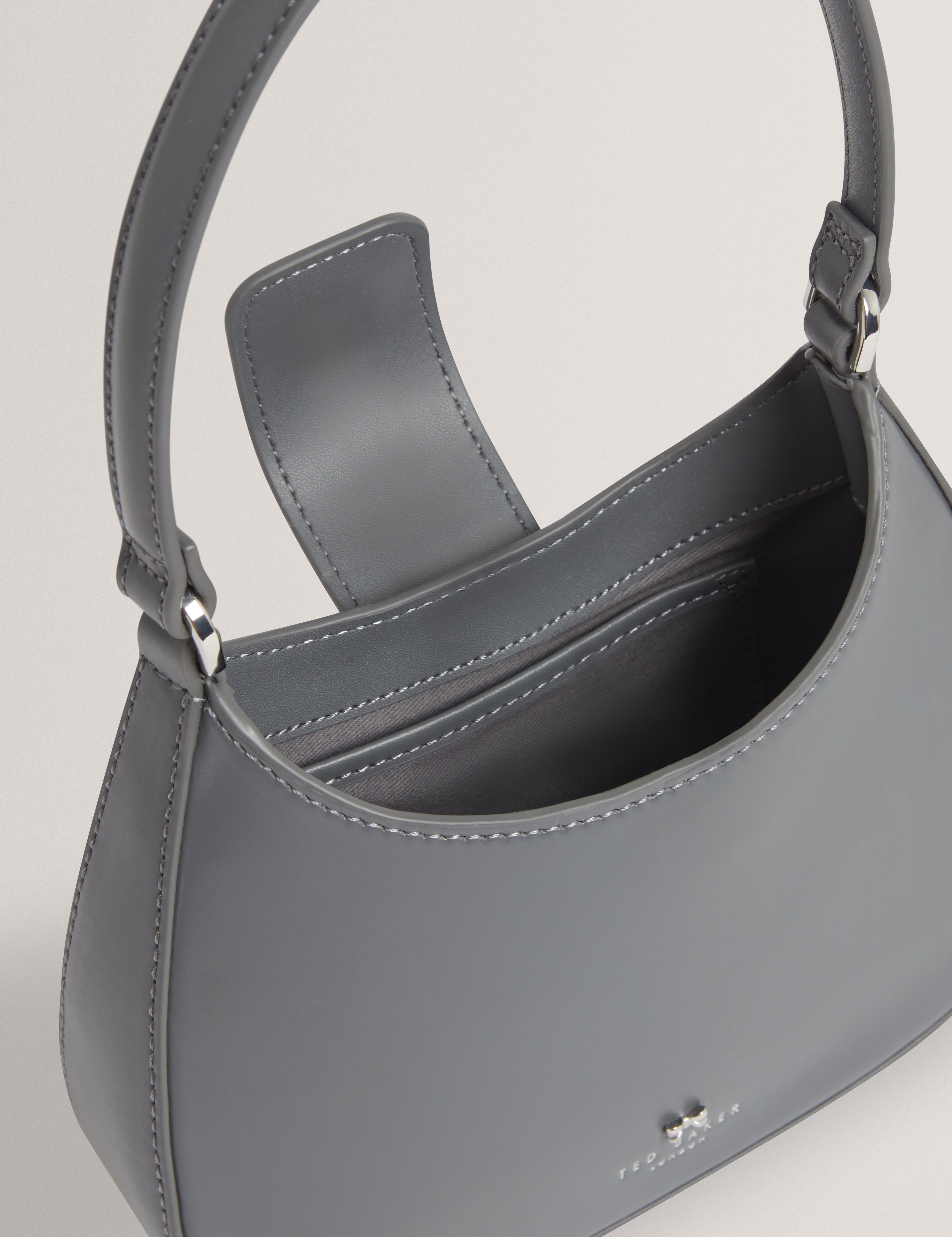 Curla Leather Bow Detail Mini Shoulder Bag Dk-Grey