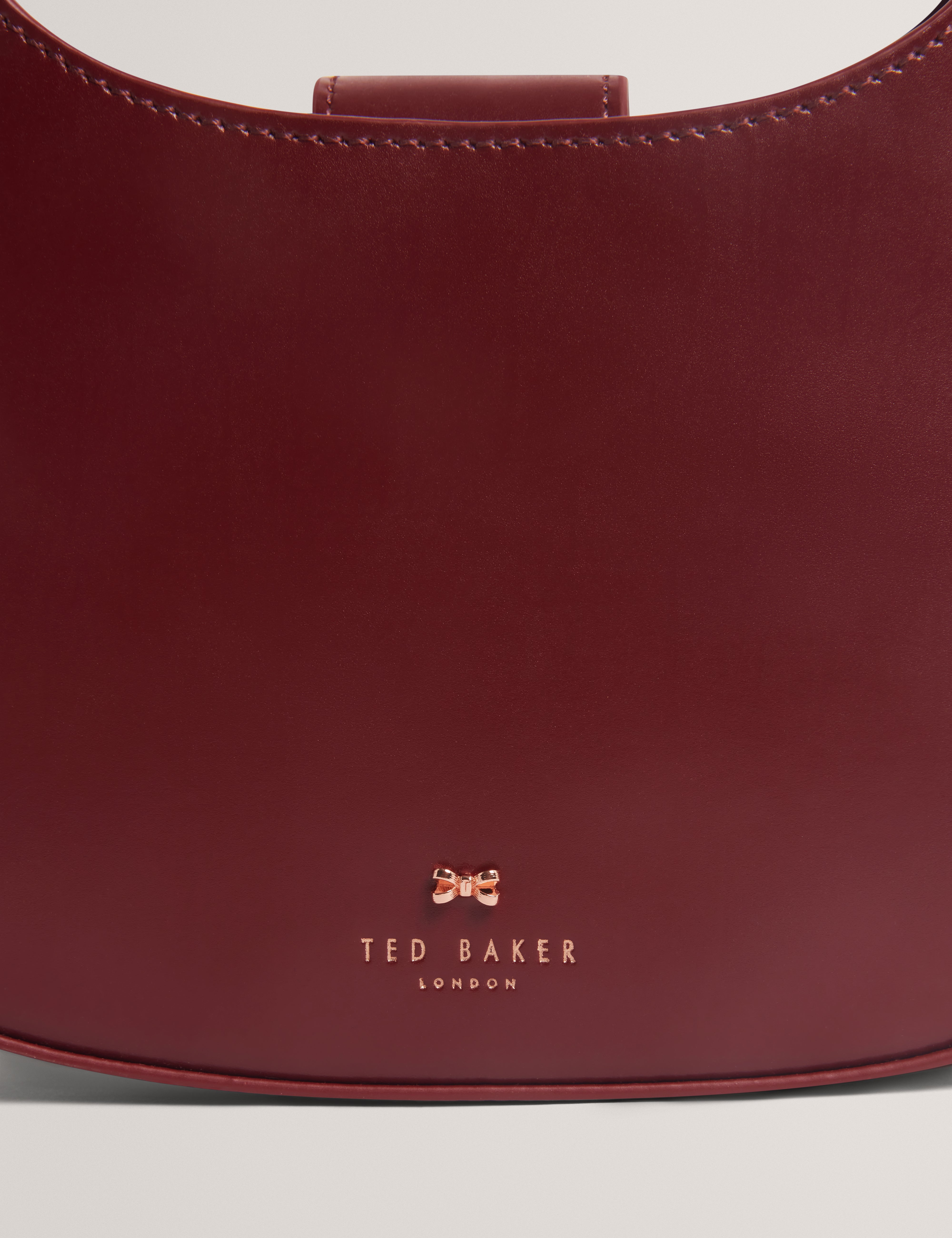 Curla Leather Bow Detail Mini Shoulder Bag Dk-Red