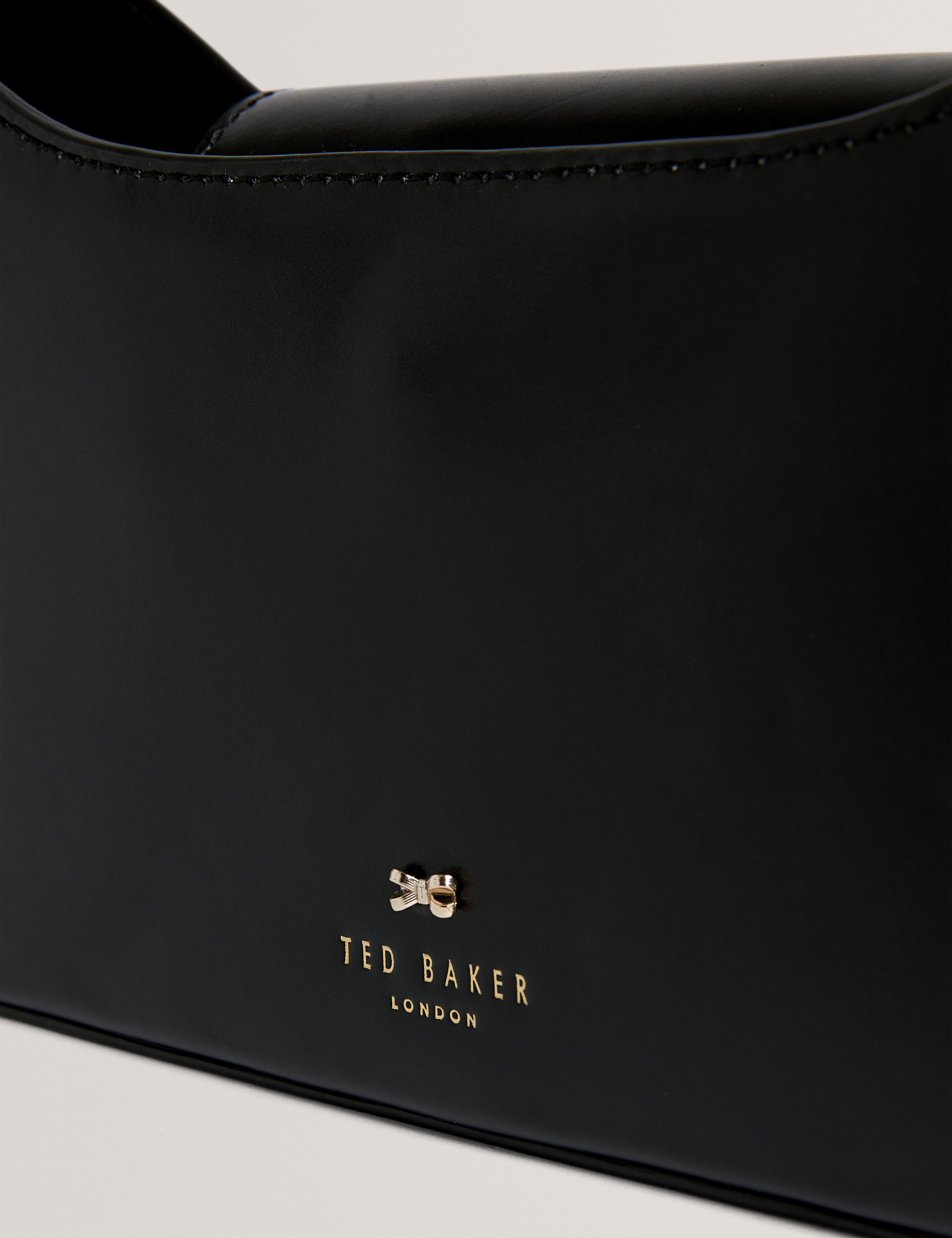 Curlo Leather Bow Detail Elongated Shoulder Bag Black
