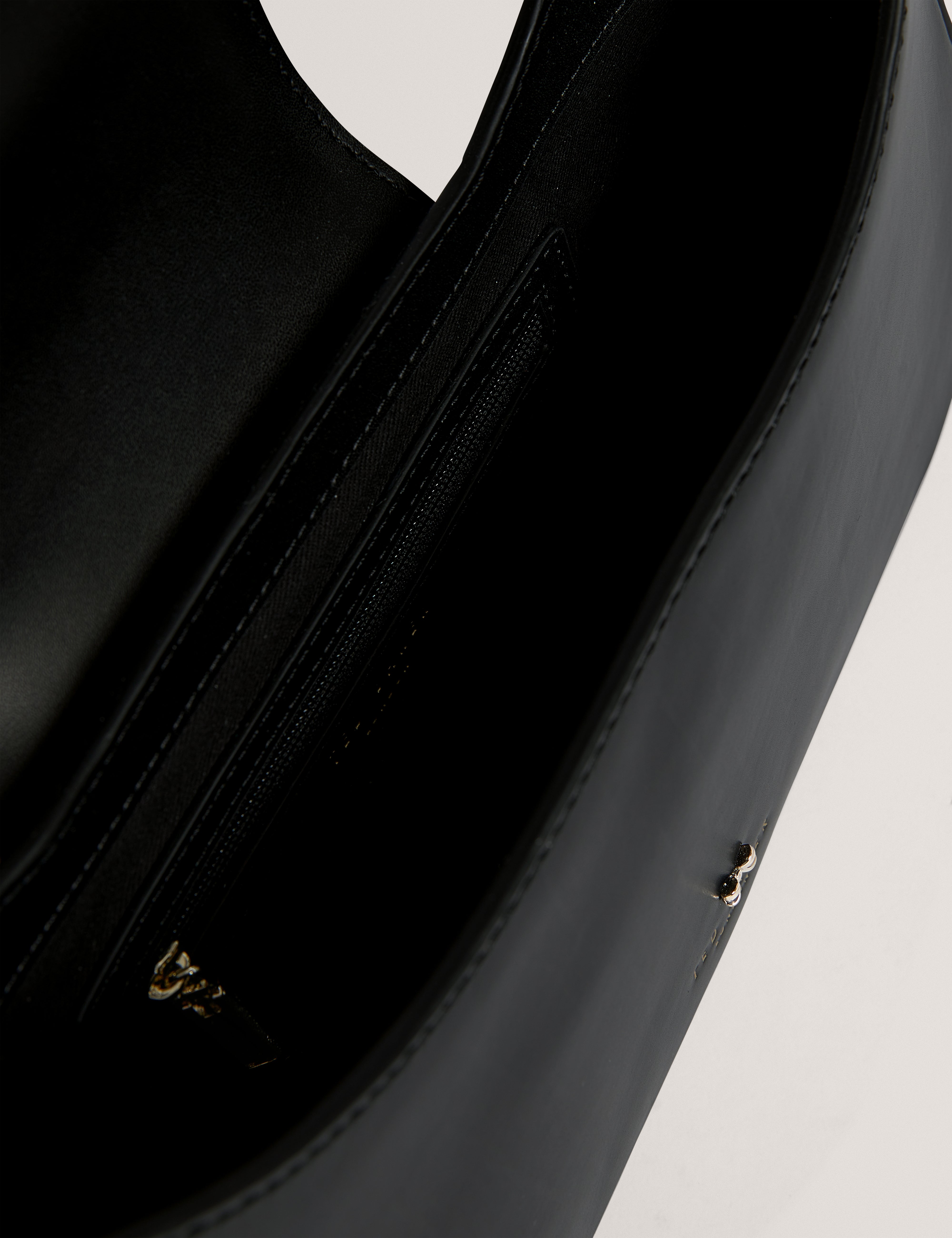 Curlo Leather Bow Detail Elongated Shoulder Bag Black