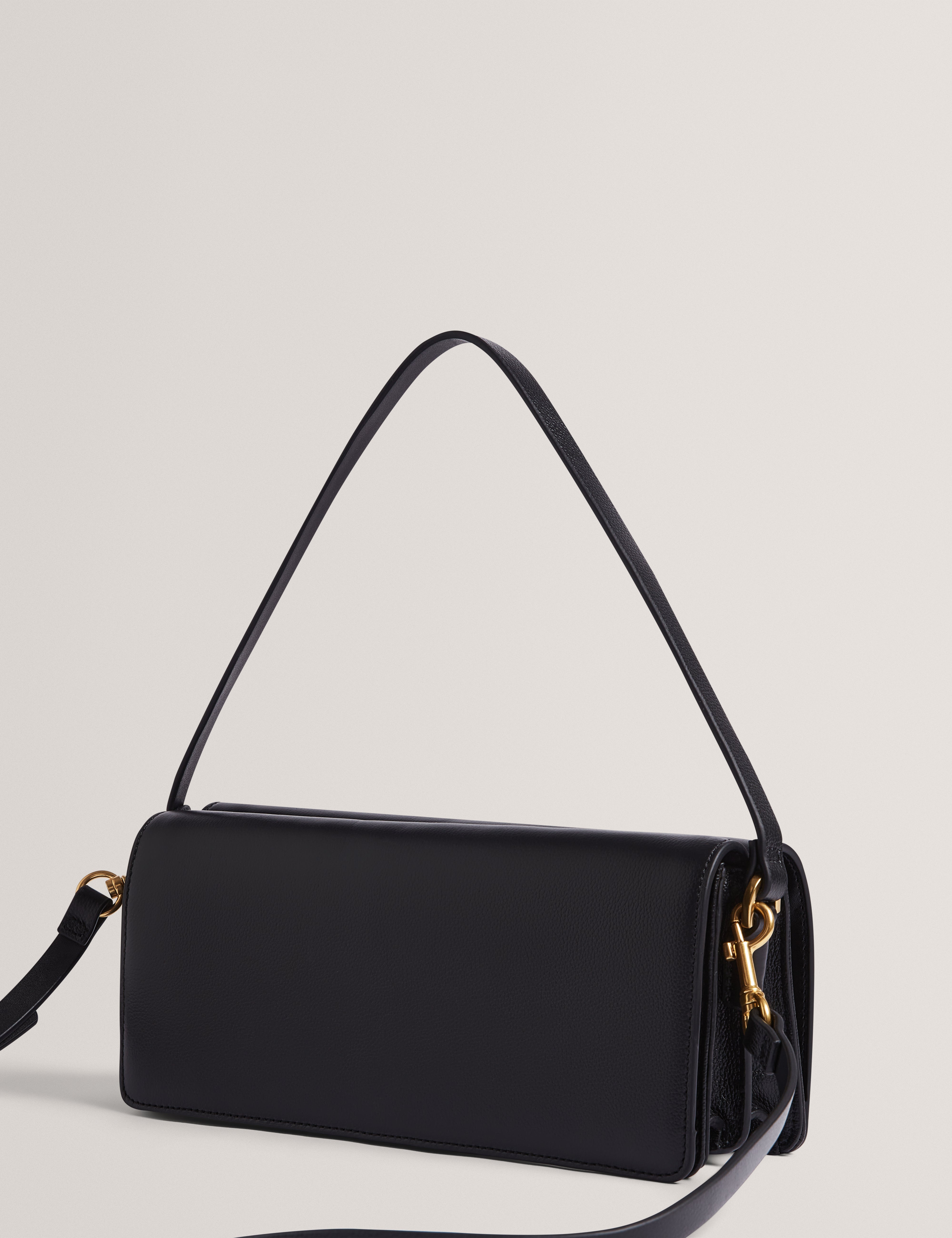 Tylora Casual Leather Shoulder Bag Black