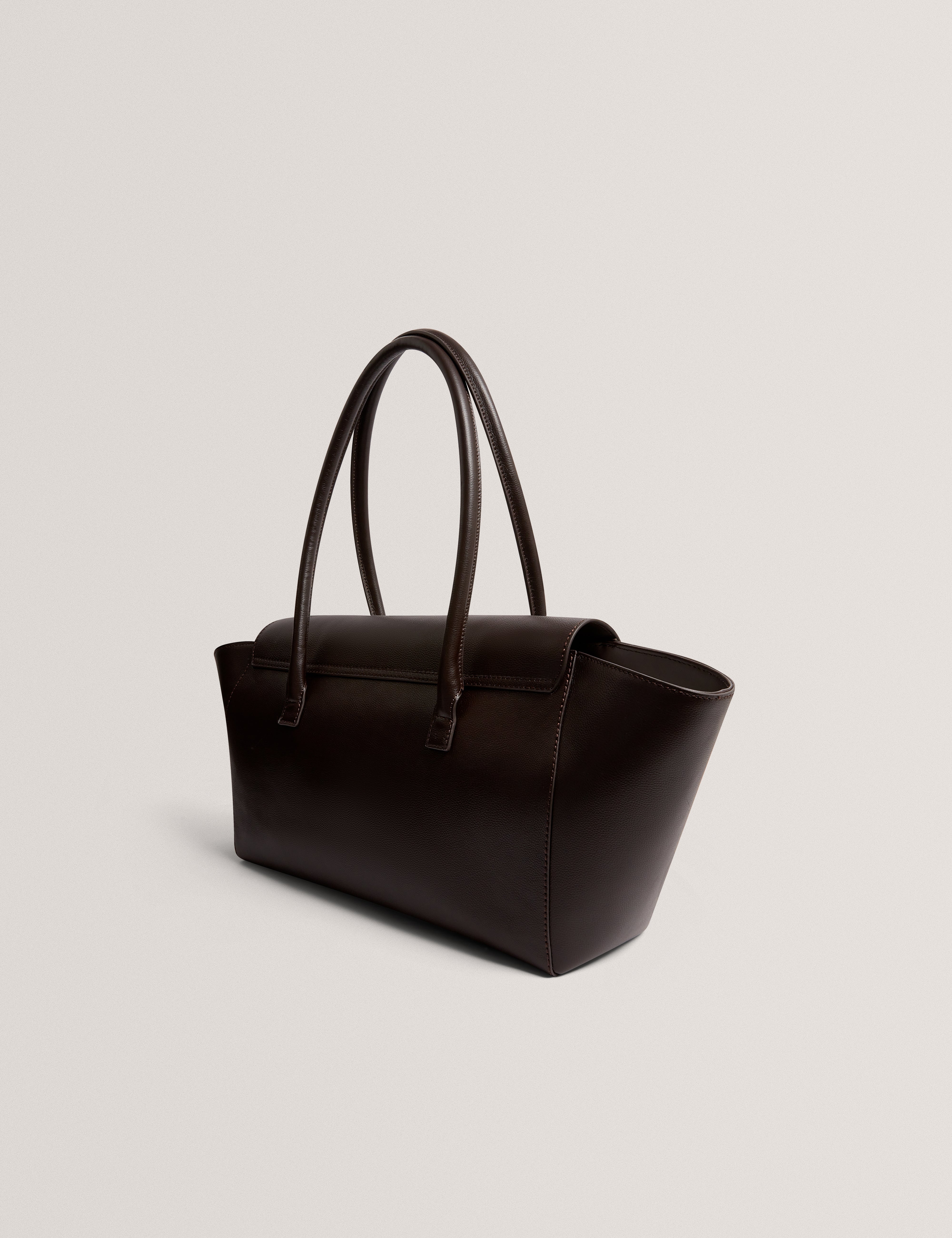 Toniie Casual Leather Large Tote Bag Brn-Choc