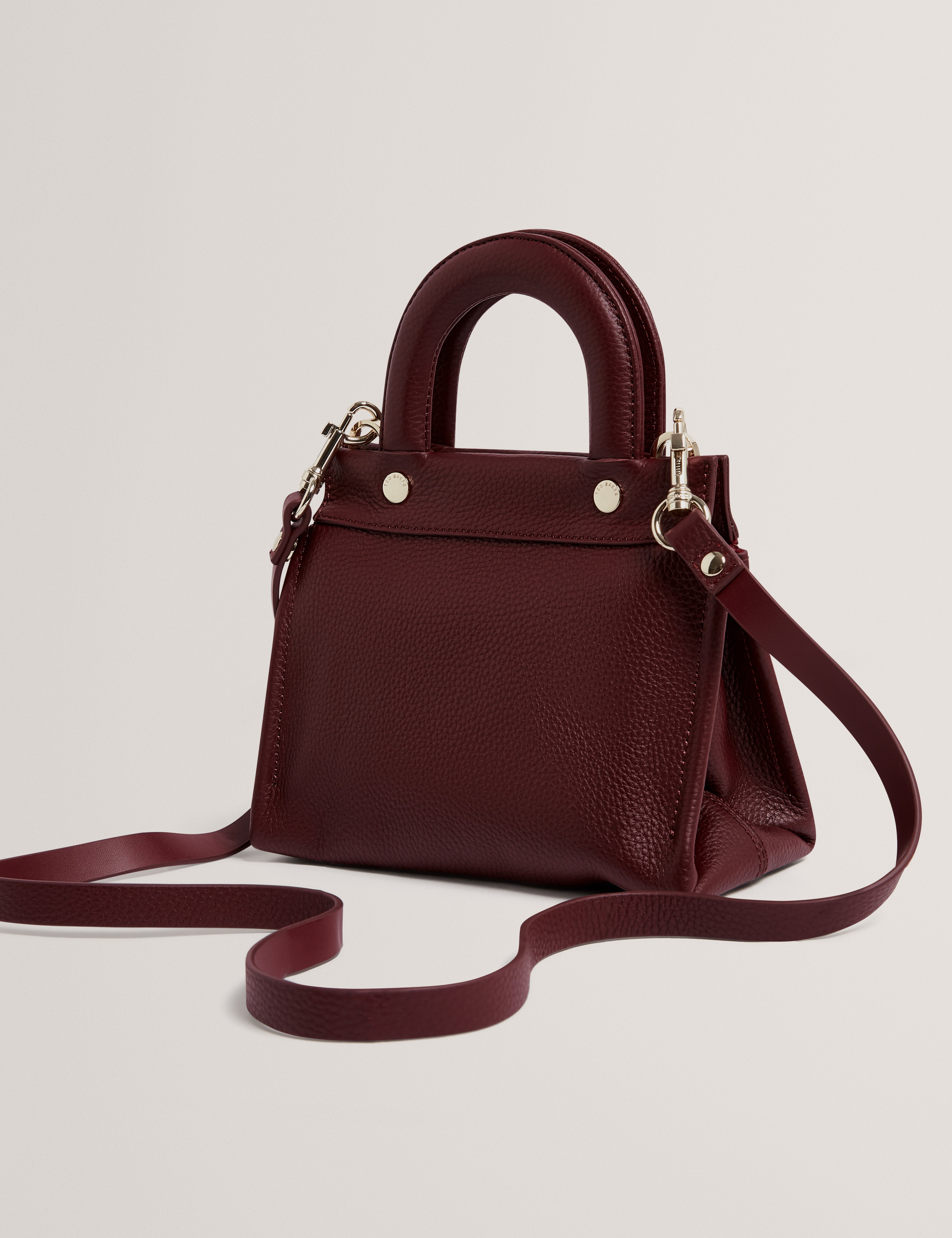 Roniaa Grab Handle Small Tote Bag Dk-Red