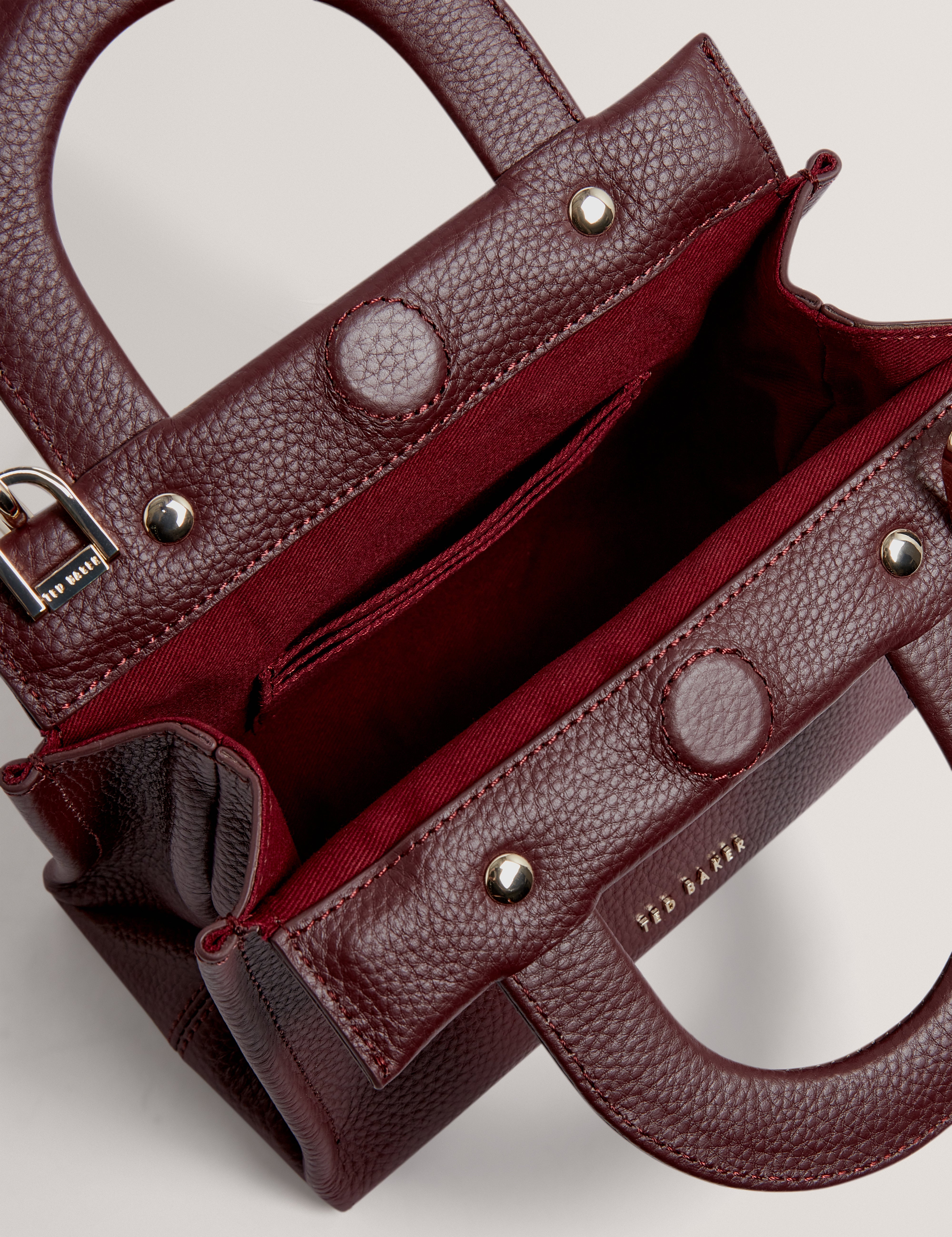 Roniaa Grab Handle Small Tote Bag Dk-Red