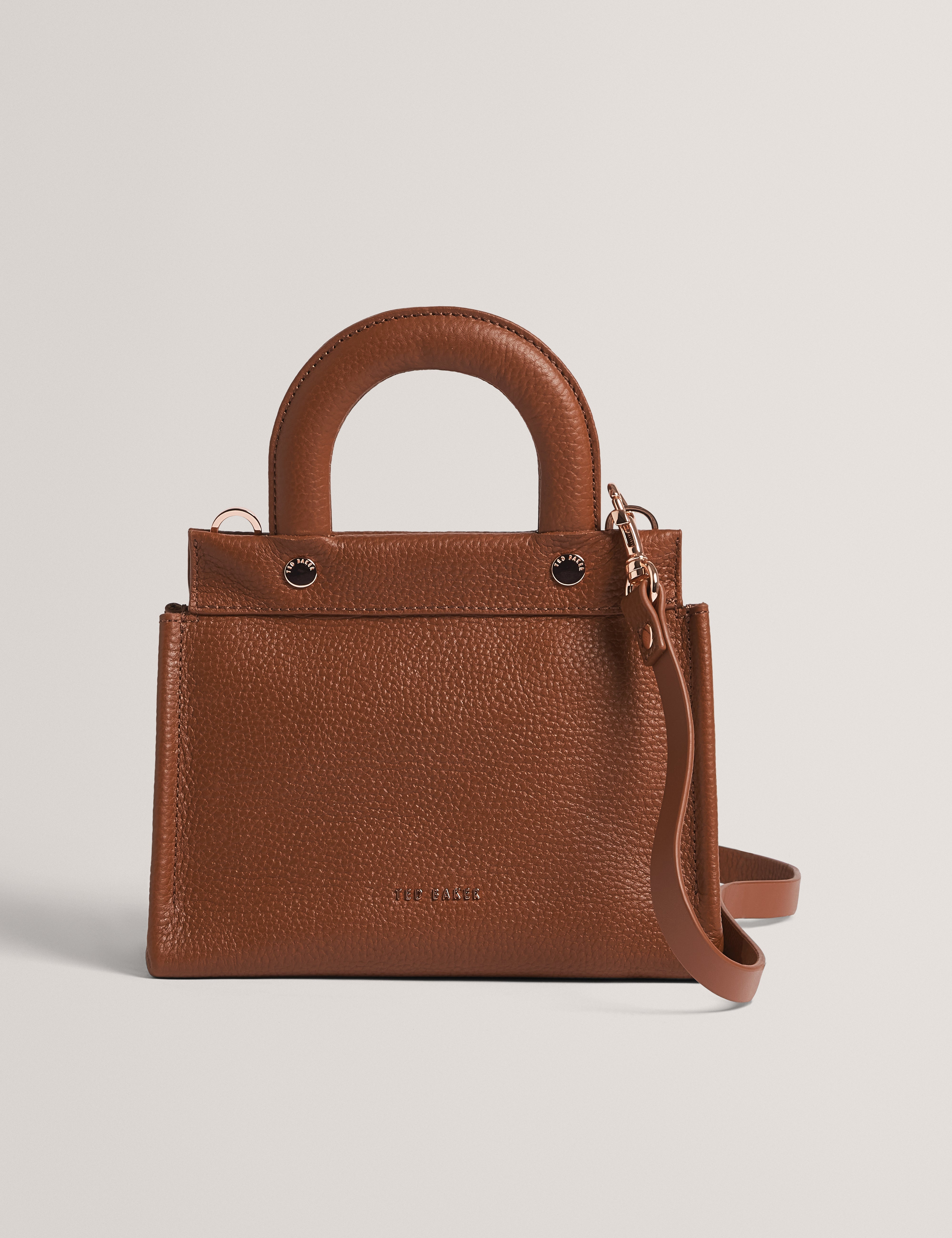 Roniaa Grab Handle Small Tote Bag Tan