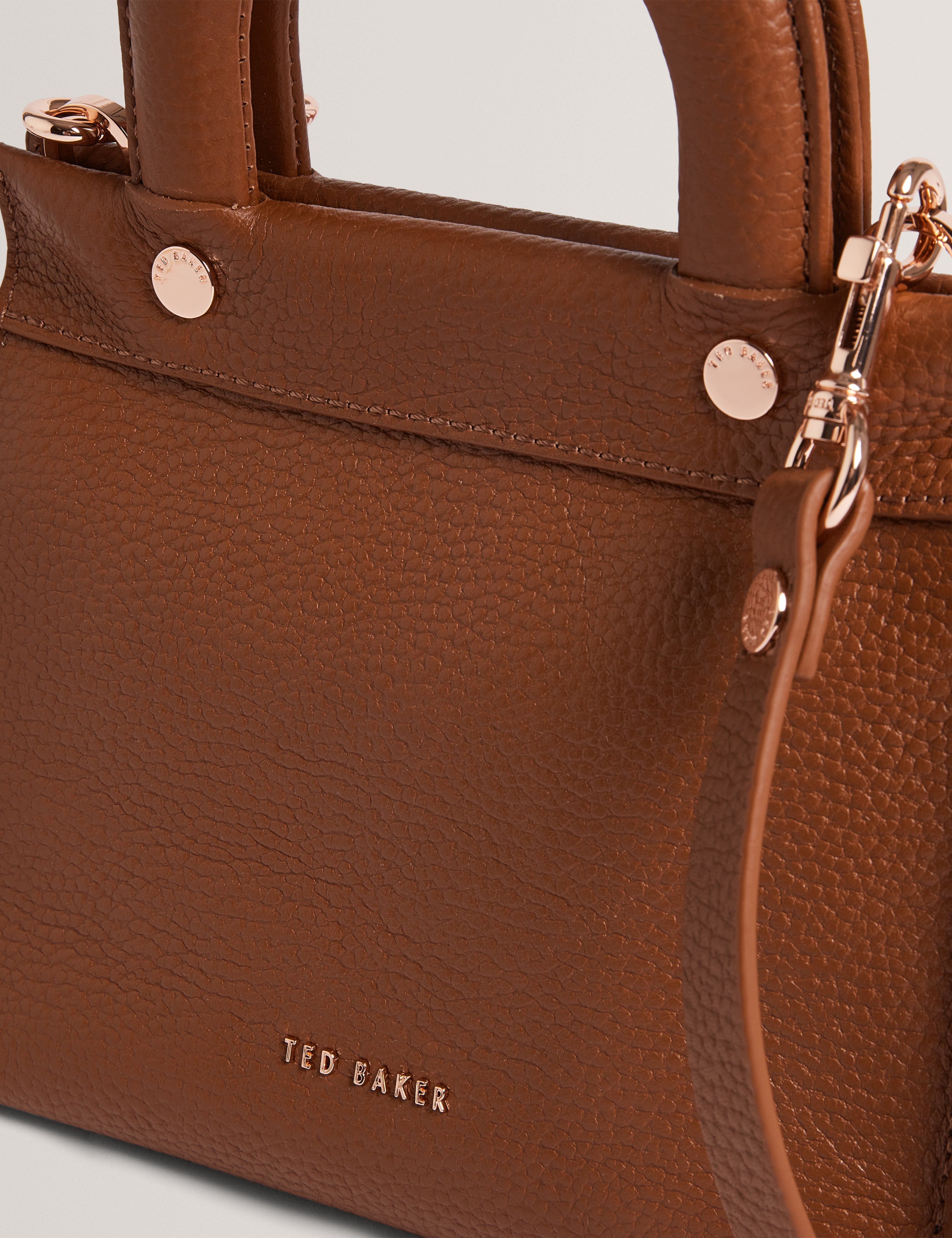 Roniaa Grab Handle Small Tote Bag Tan