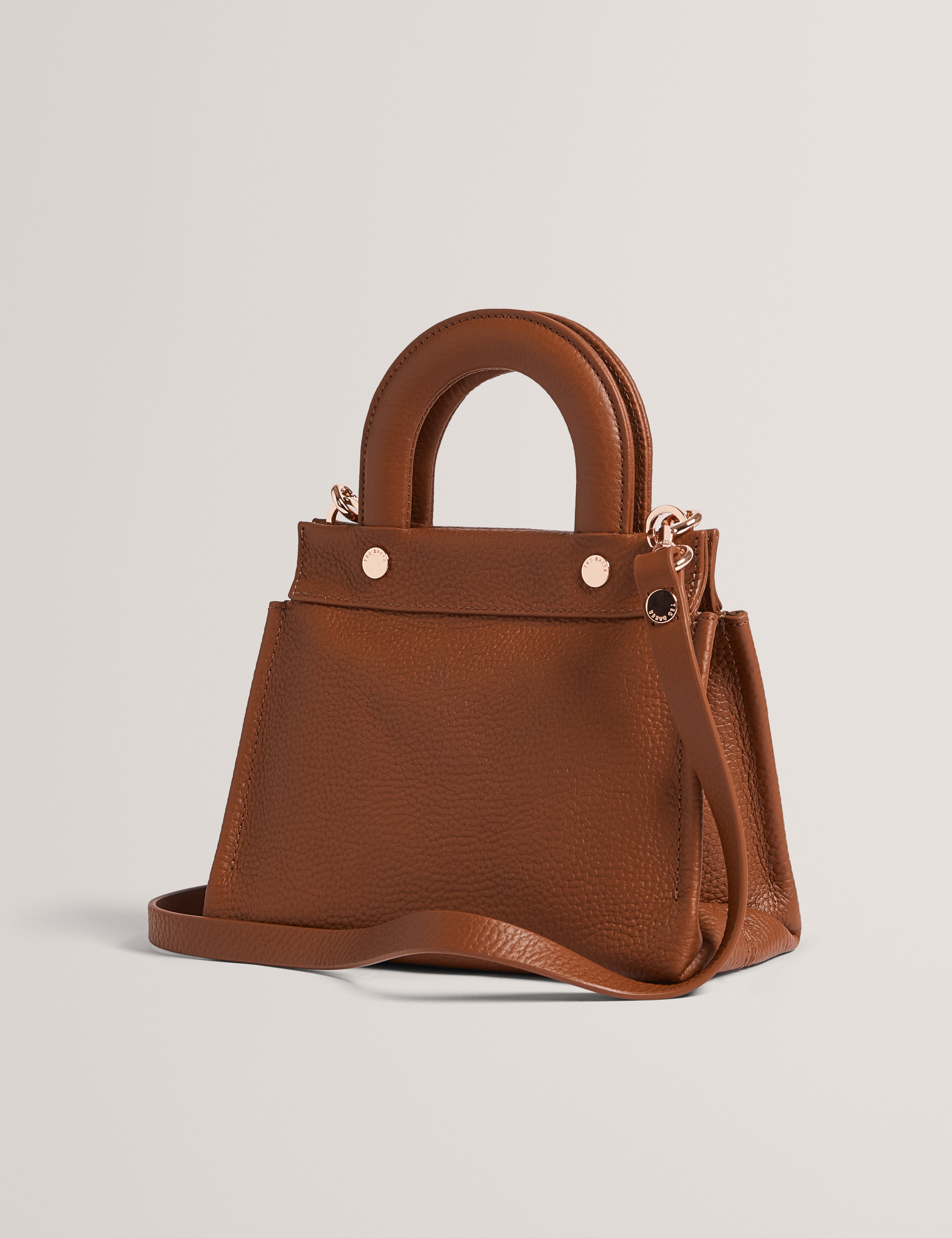 Roniaa Grab Handle Small Tote Bag Tan
