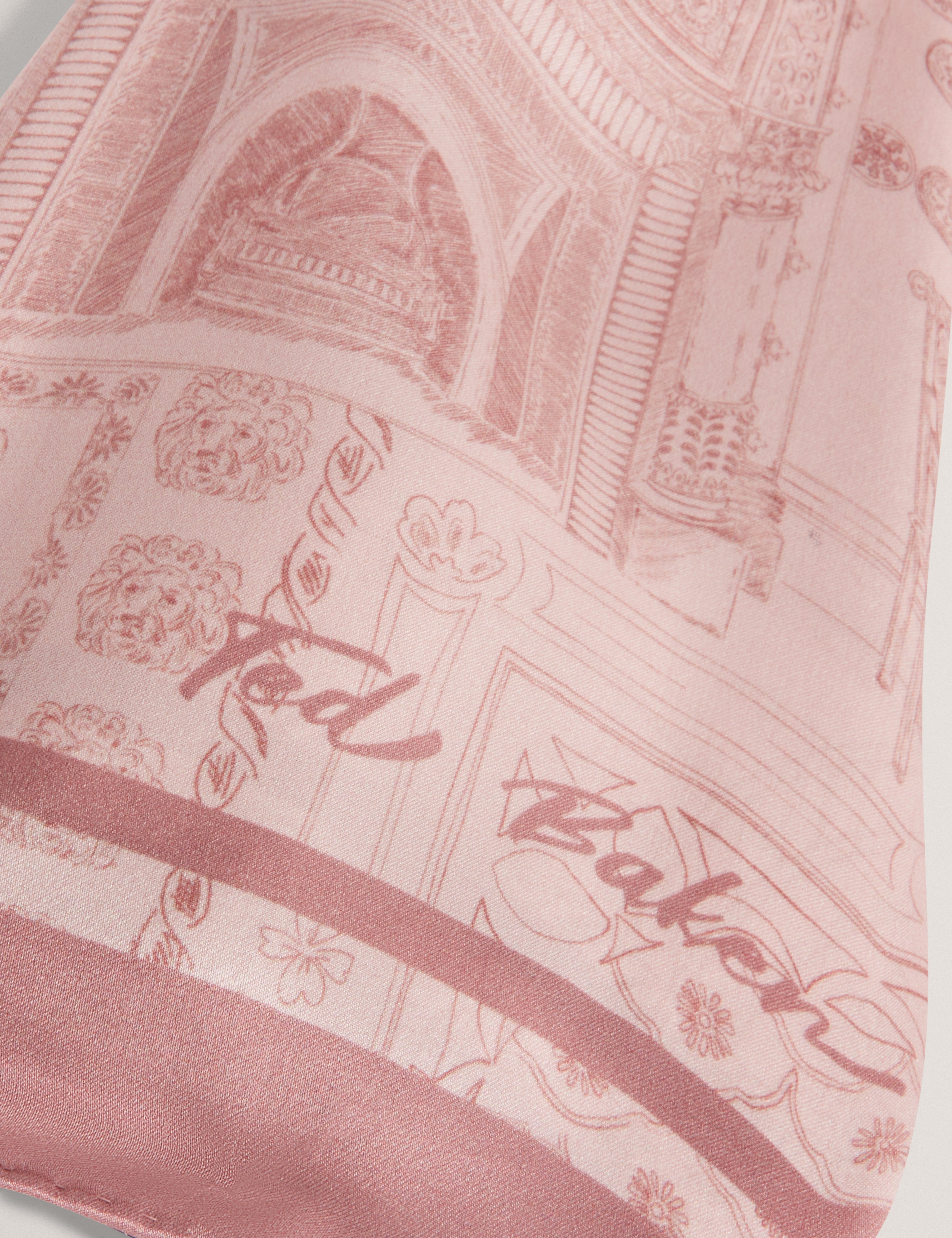 Kennee Square Silk Printed Scarf Pink