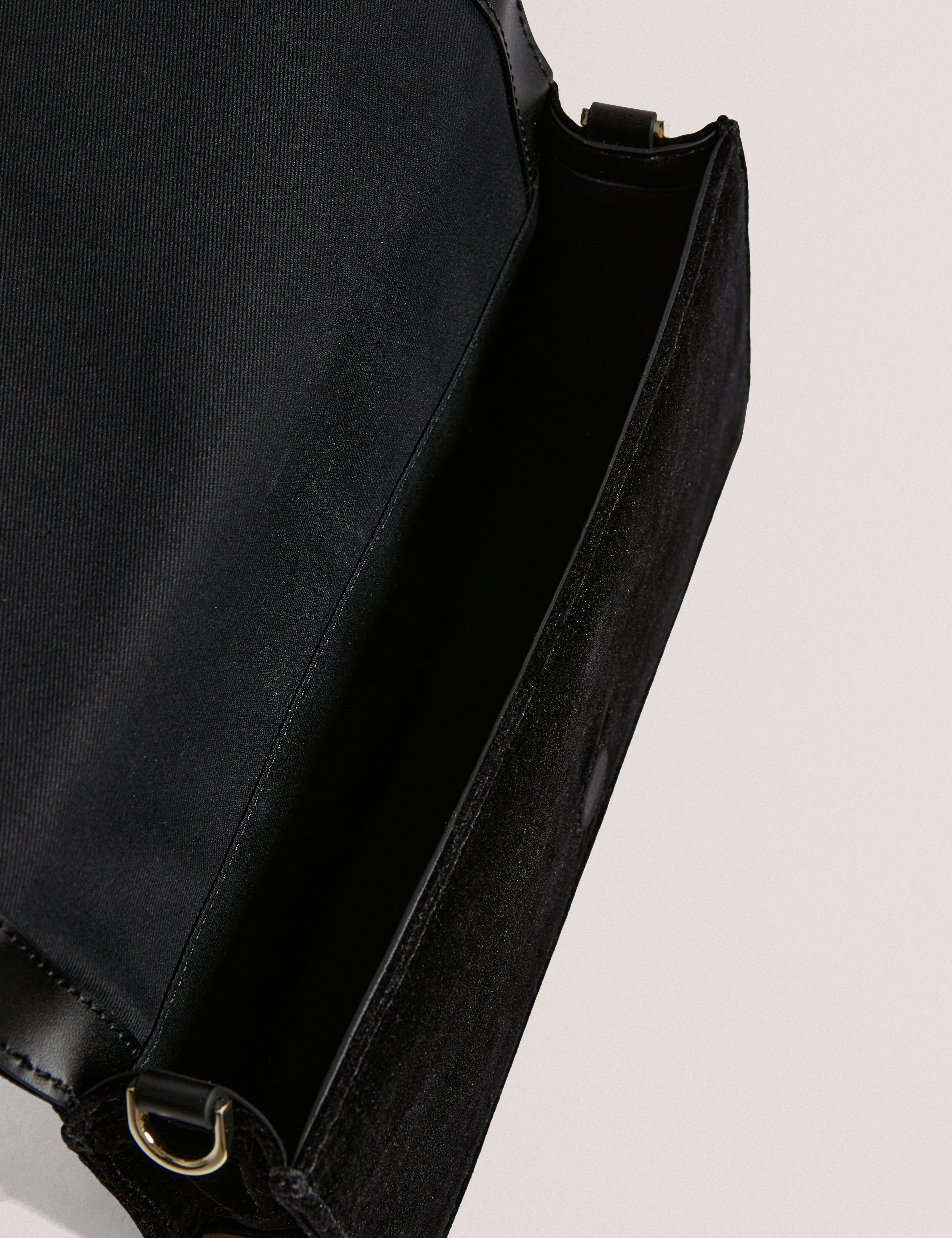 Liala Velvet Top Handle Shoulder Bag Black