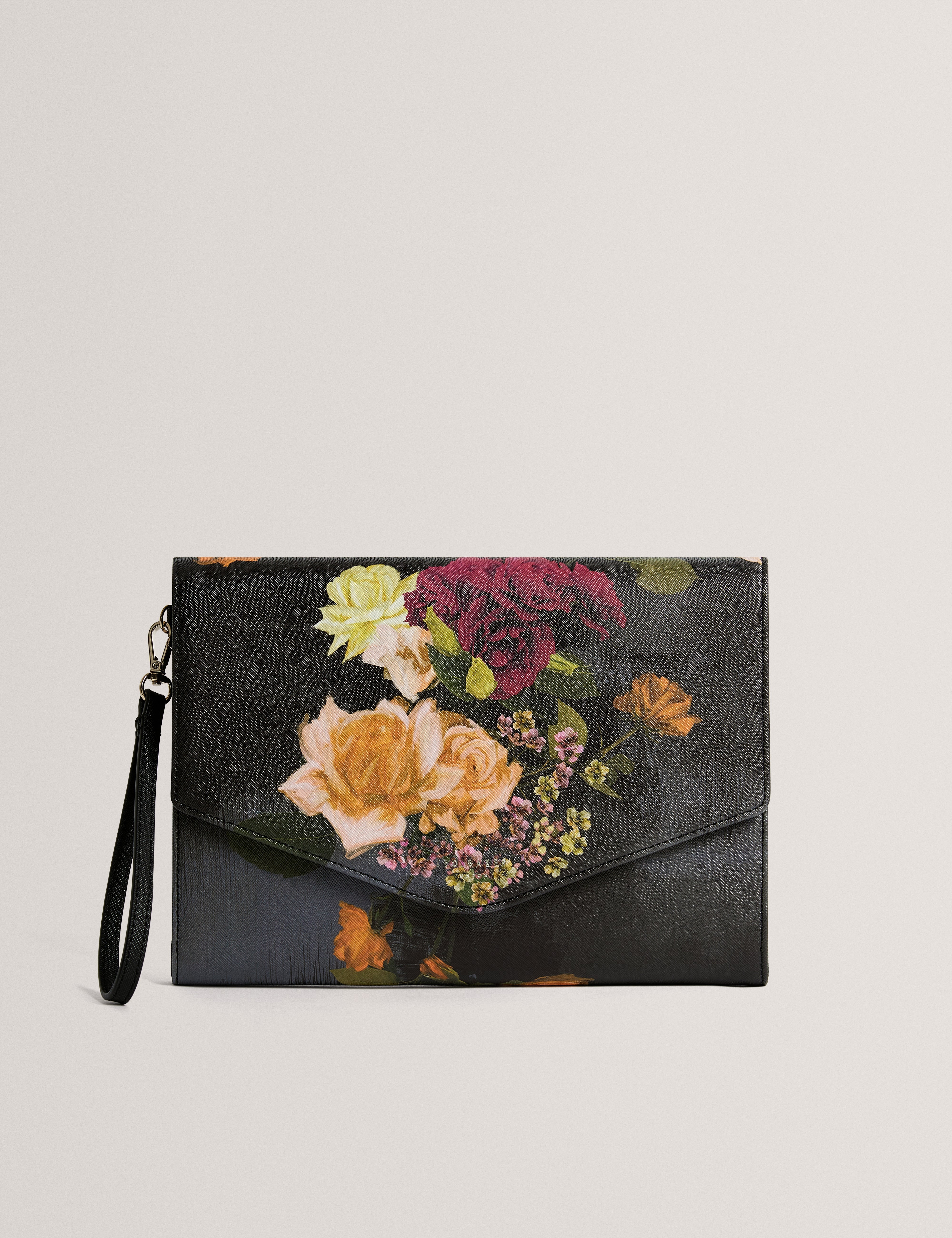 Alixx Floral Printed Pouch Black