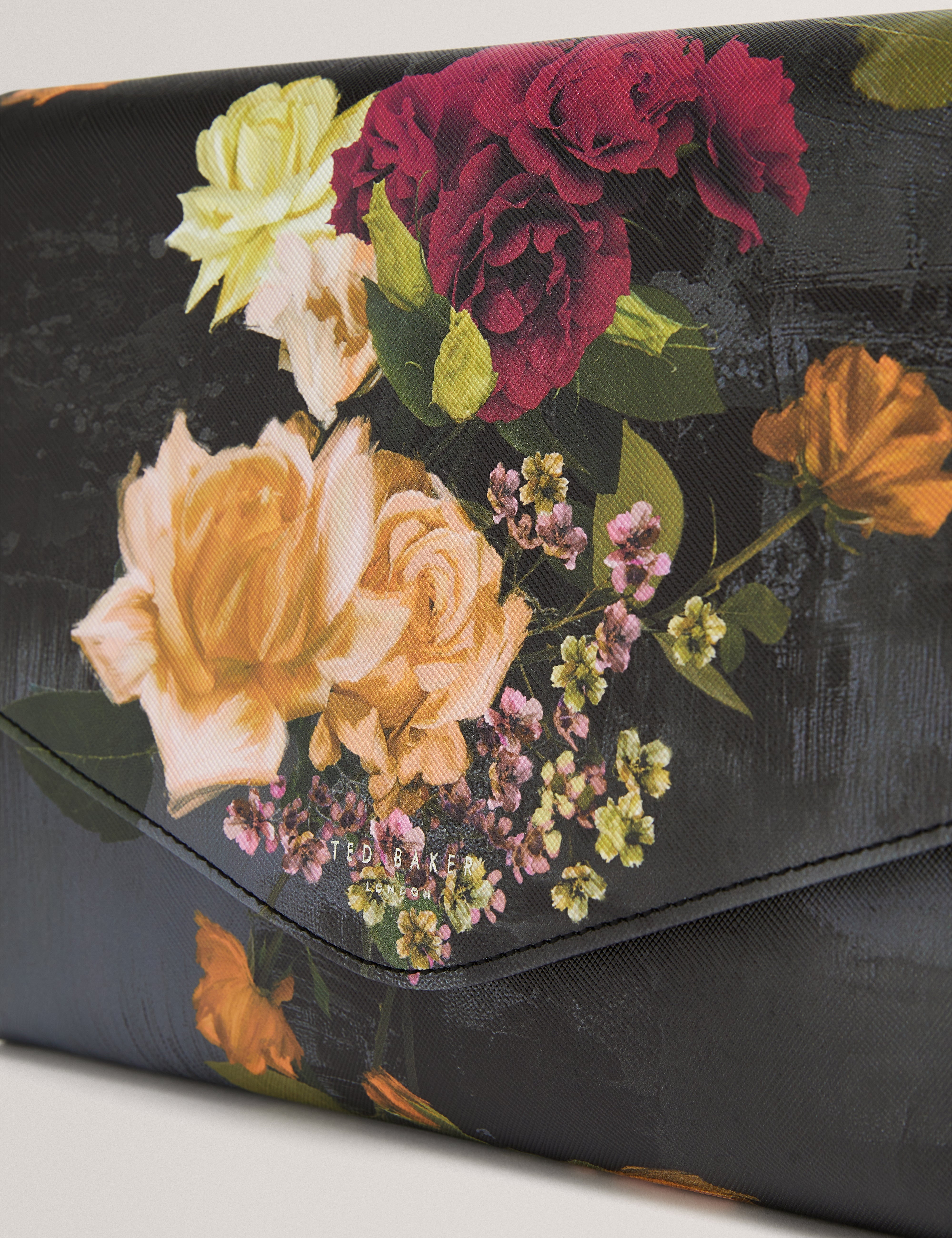 Alixx Floral Printed Pouch Black
