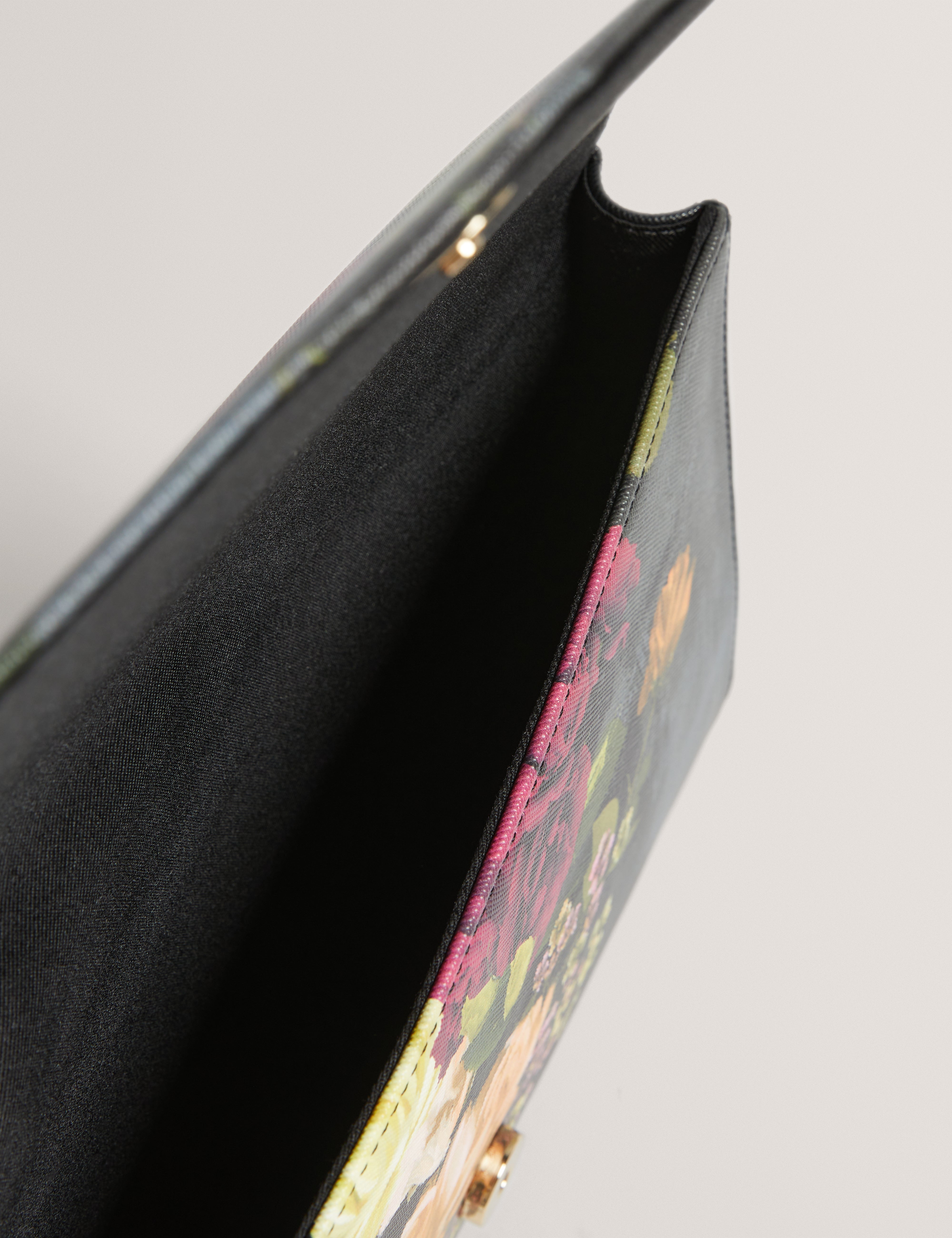 Alixx Floral Printed Pouch Black