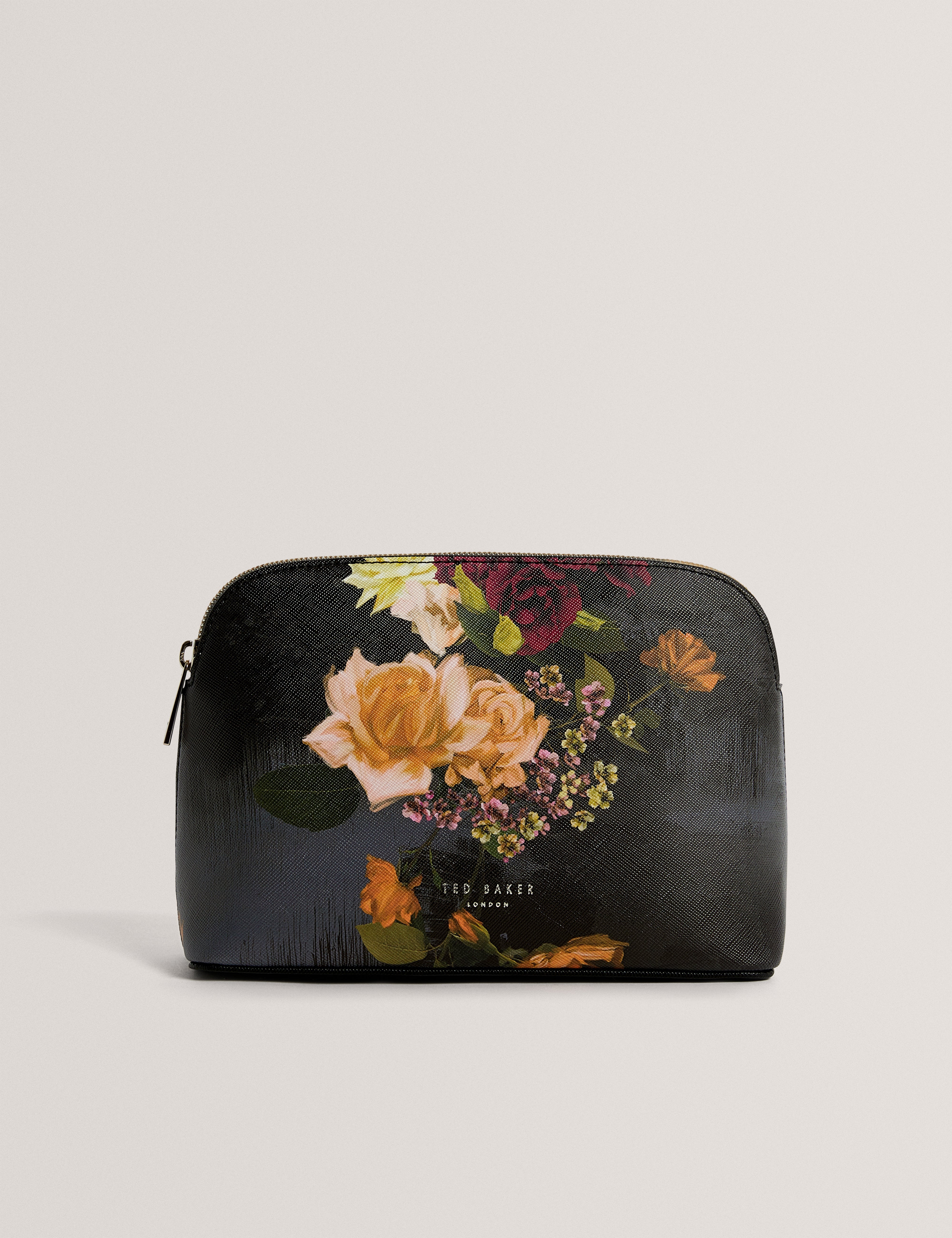 Aleix Floral Printed Make Up Bag Black