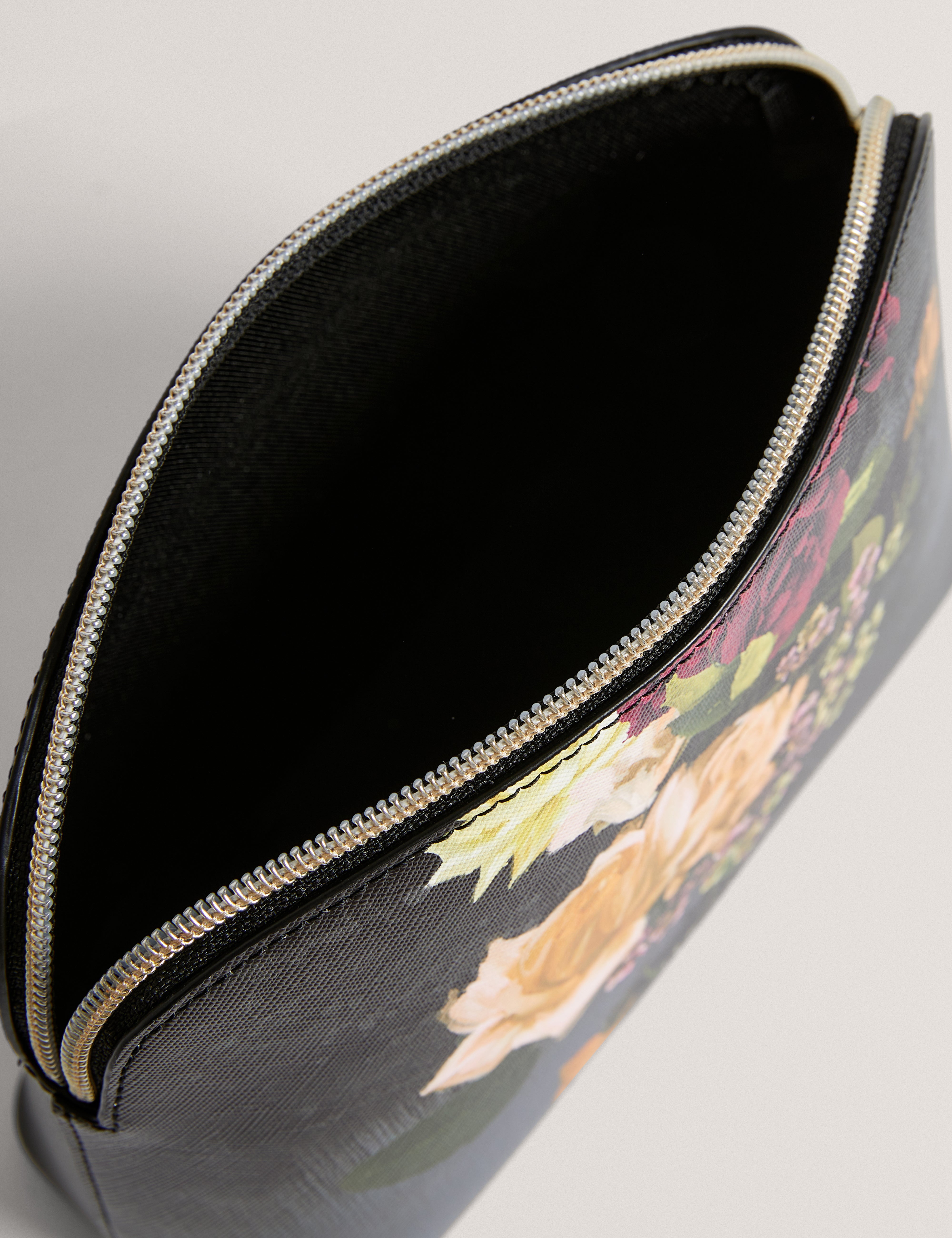 Aleix Floral Printed Make Up Bag Black