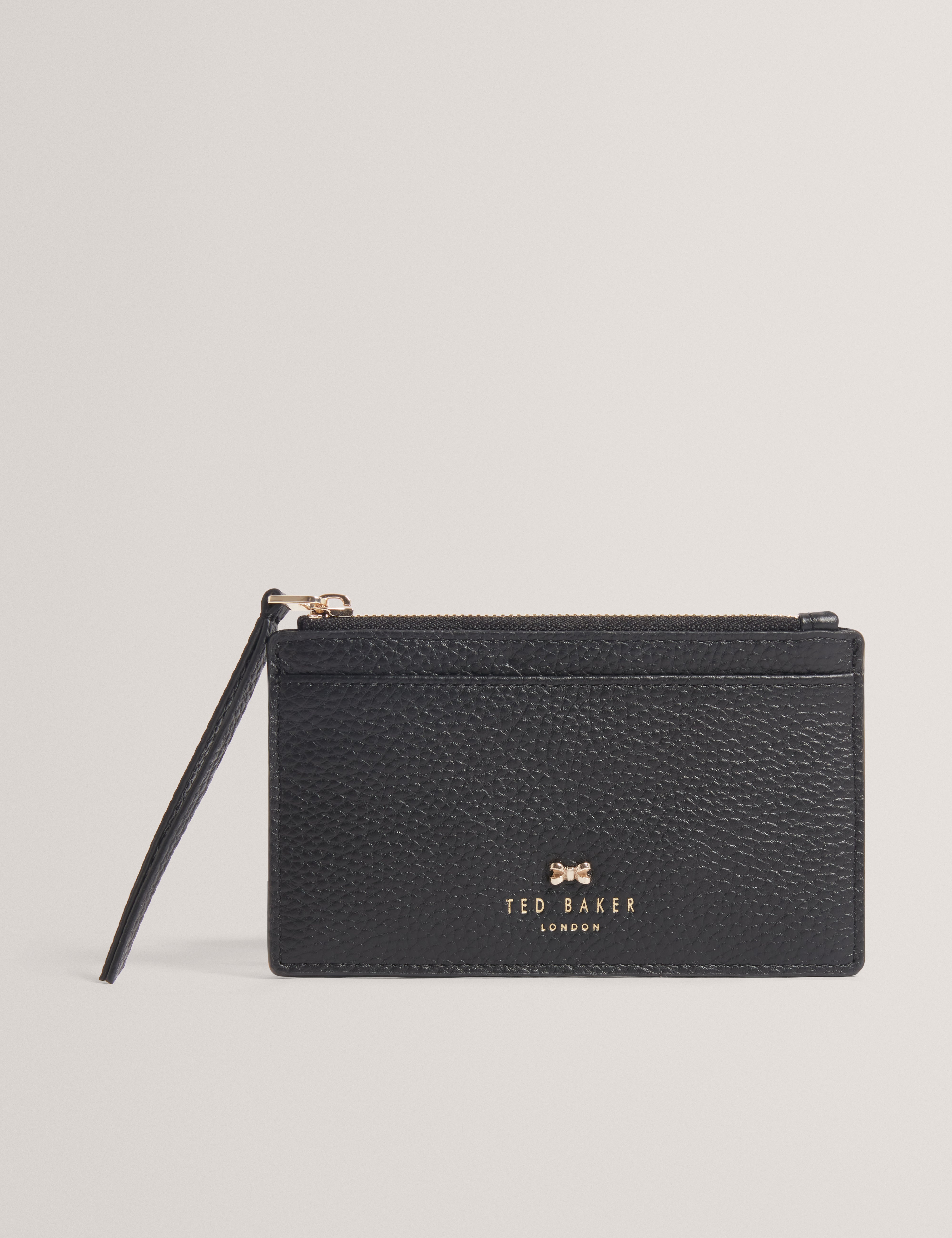 Myyra Bow Detail Zip Card Holder Black