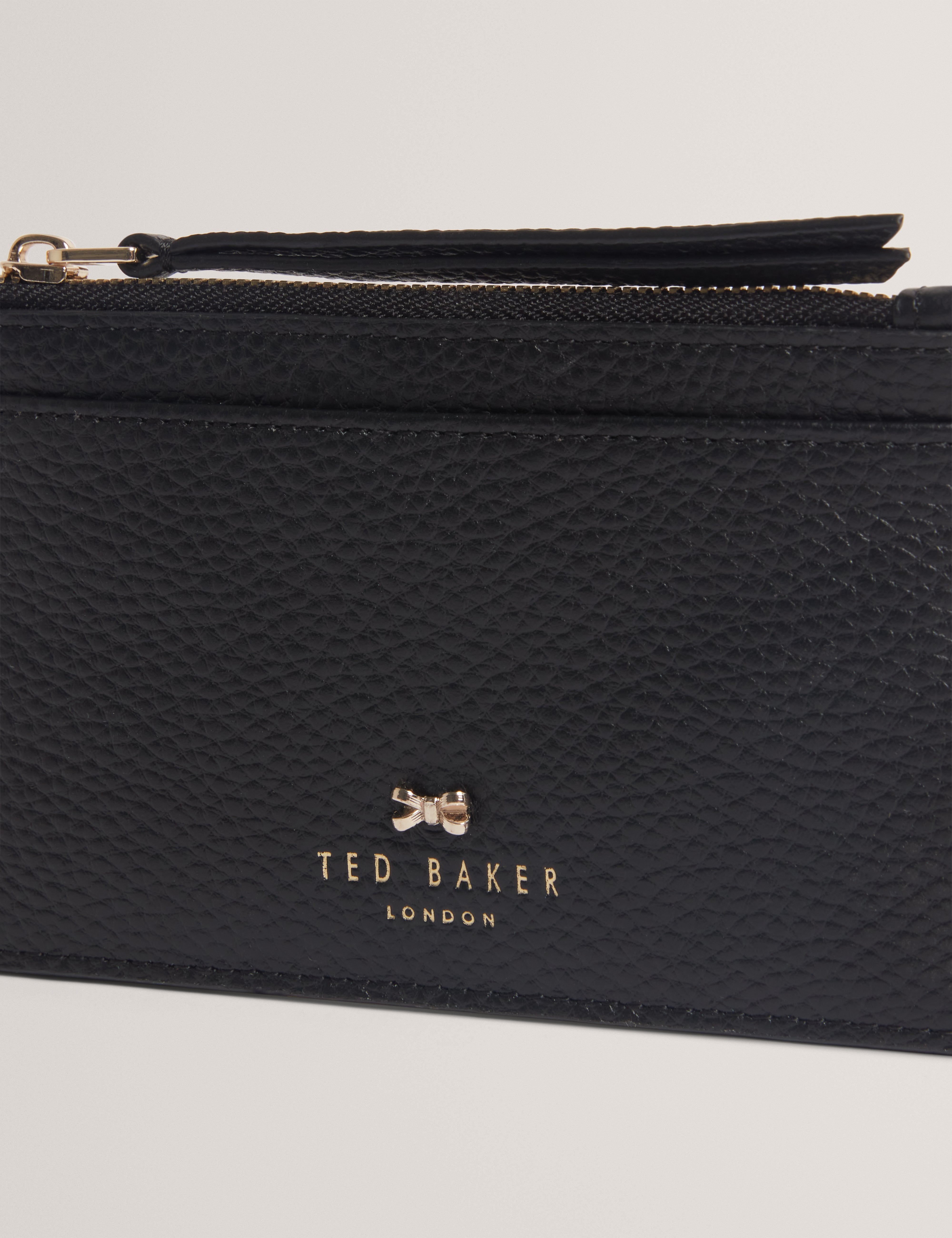 Myyra Bow Detail Zip Card Holder Black