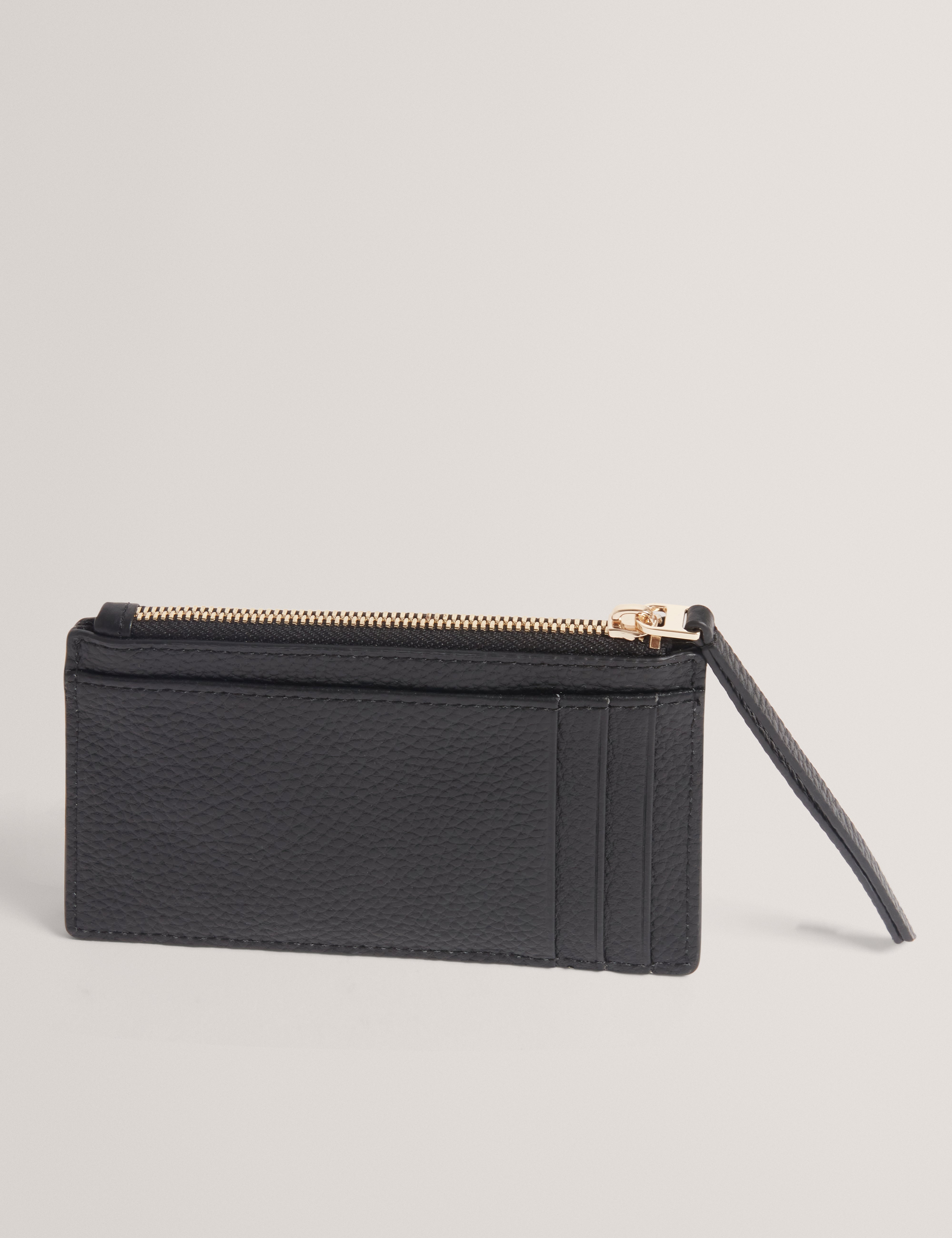 Myyra Bow Detail Zip Card Holder Black