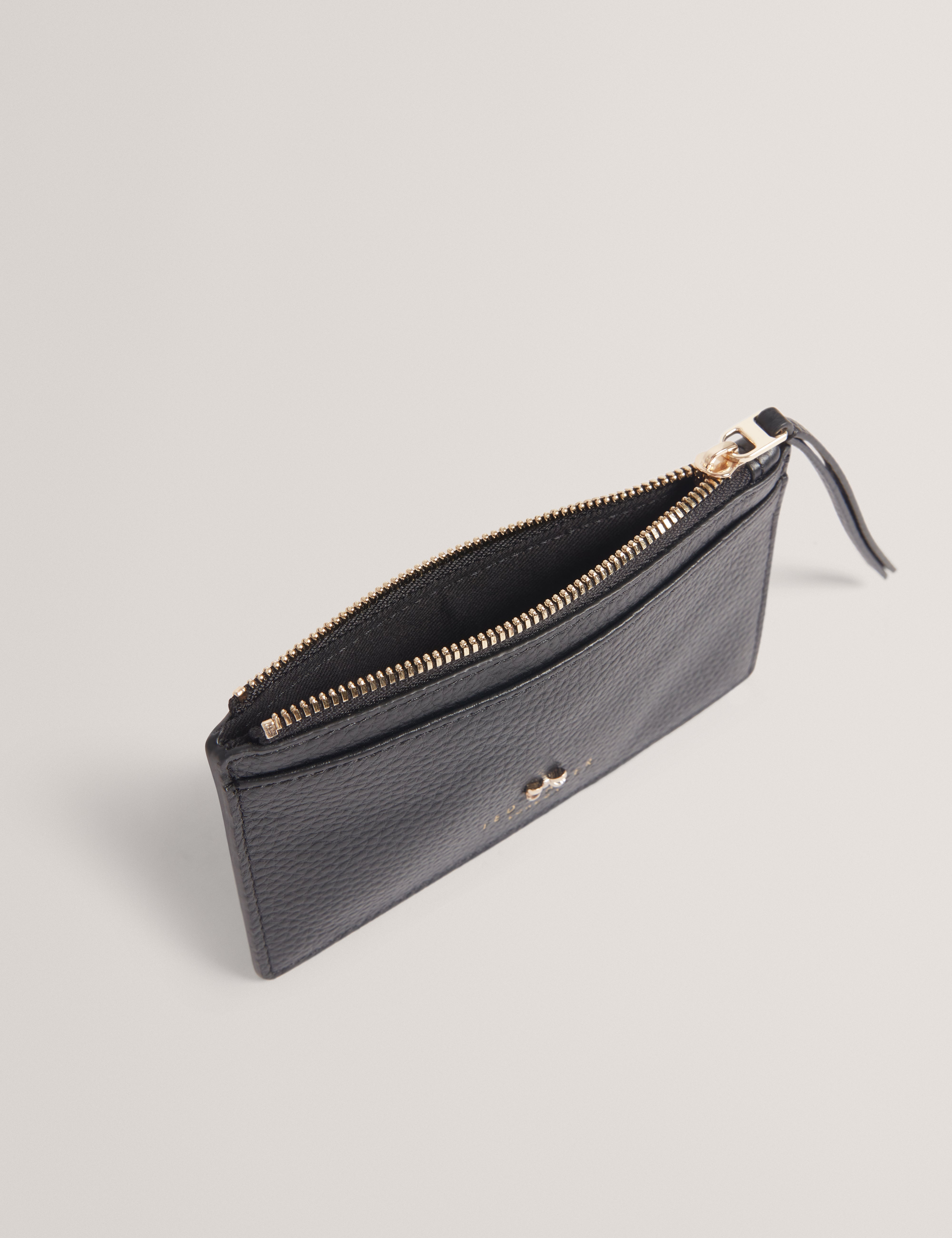 Myyra Bow Detail Zip Card Holder Black