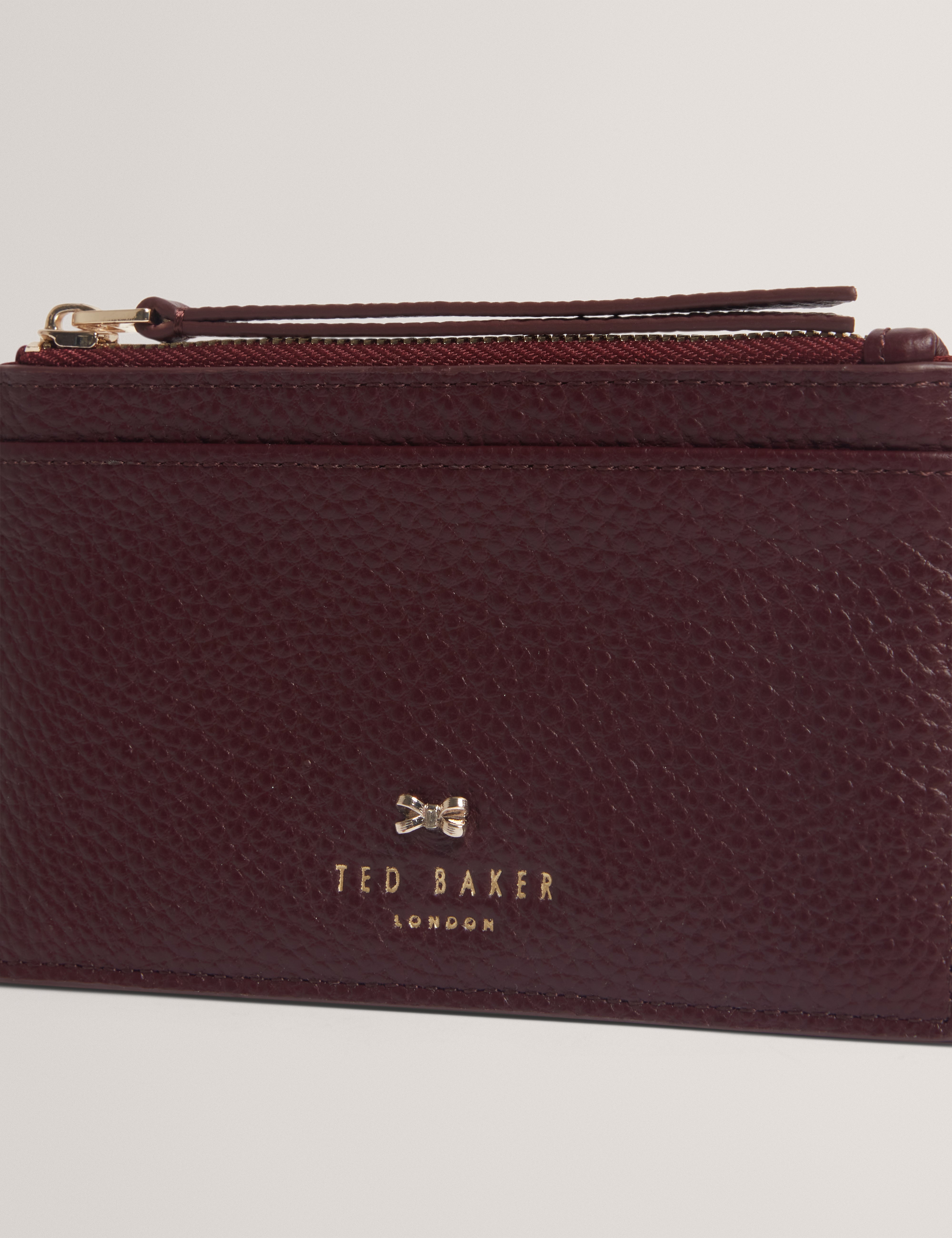 Myyra Bow Detail Zip Card Holder Dk-Red