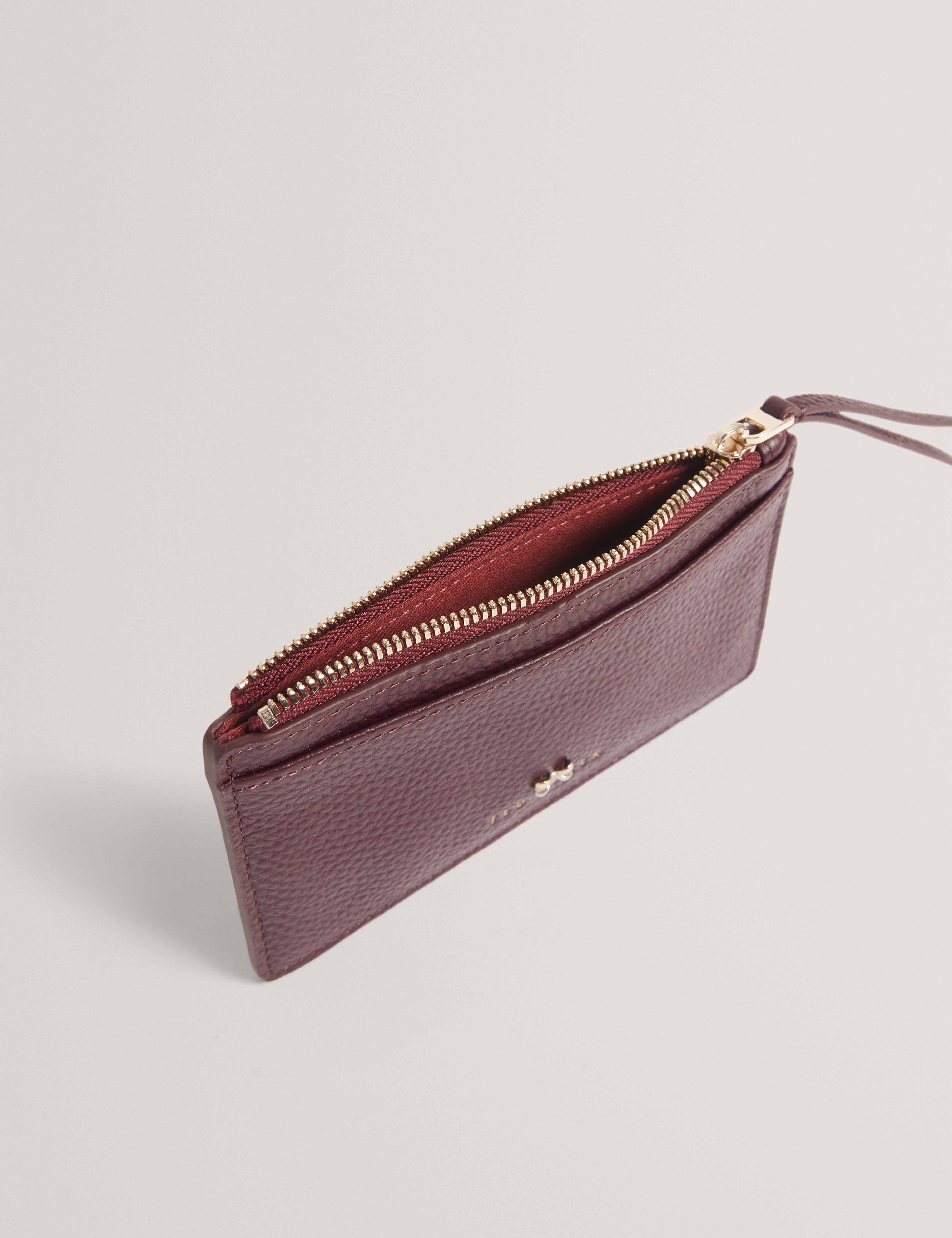 Myyra Bow Detail Zip Card Holder Dk-Red