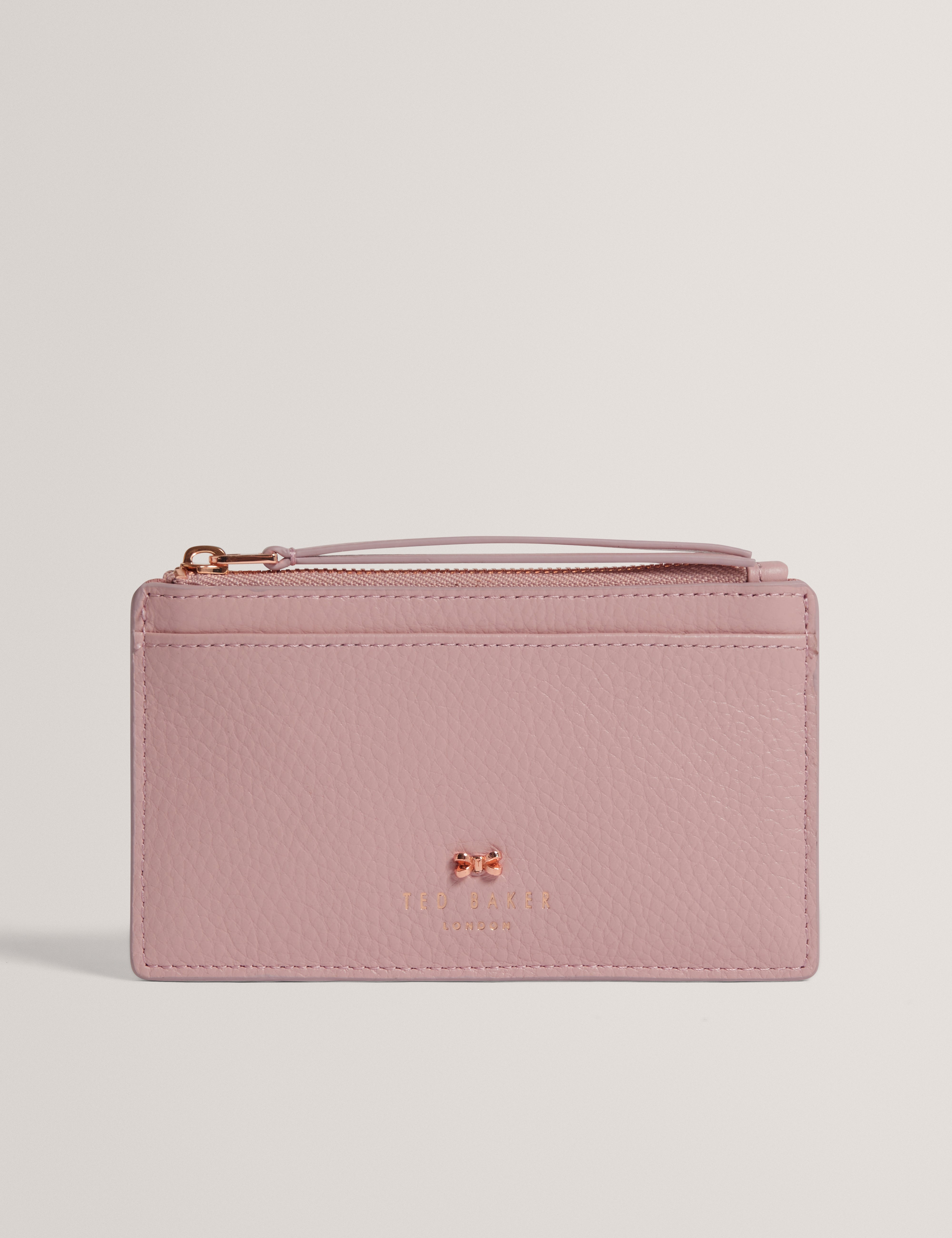 Myyra Bow Detail Zip Card Holder Pl-Pink